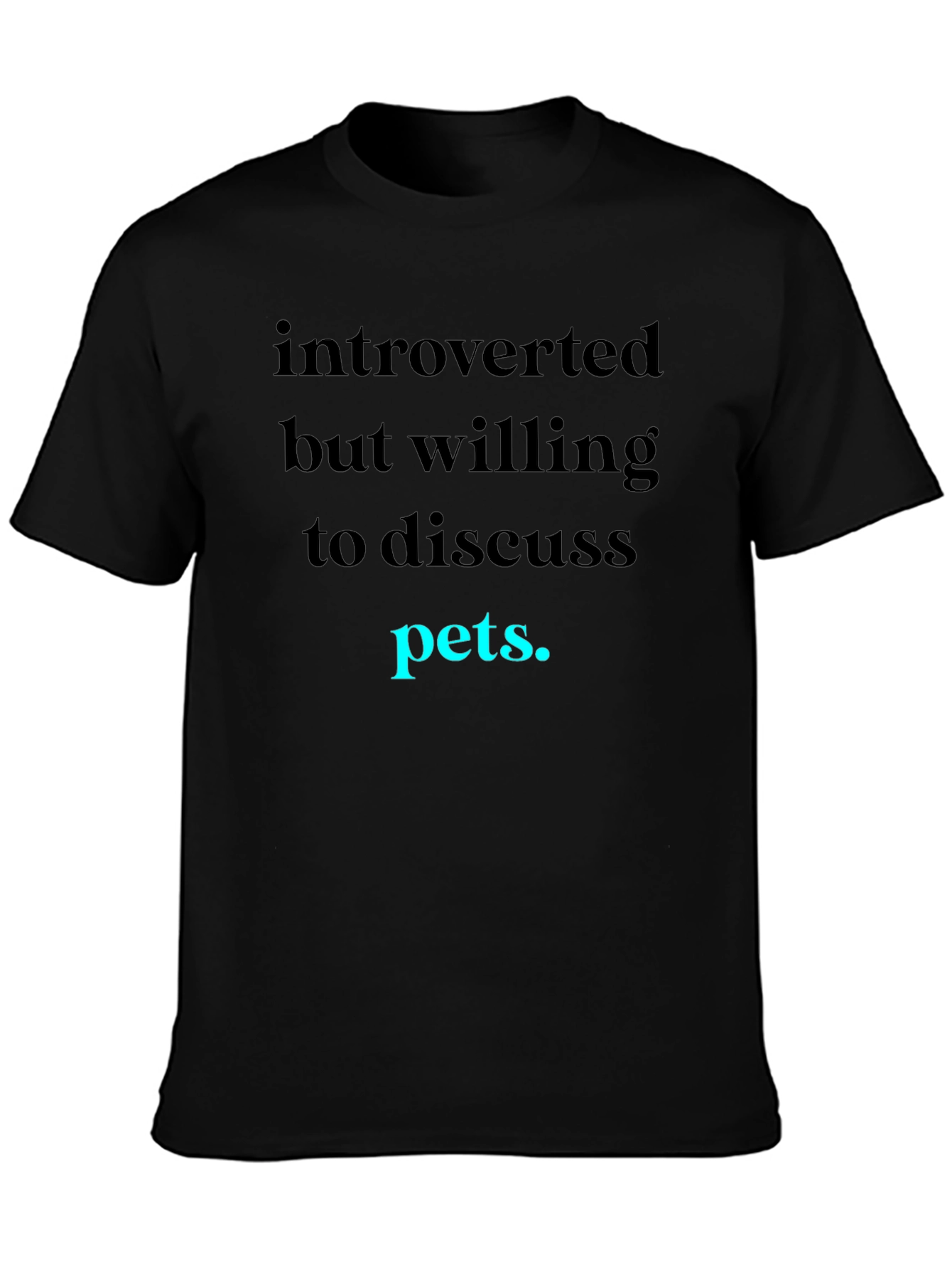 Black Introverted Pets Graphic Tee view 3