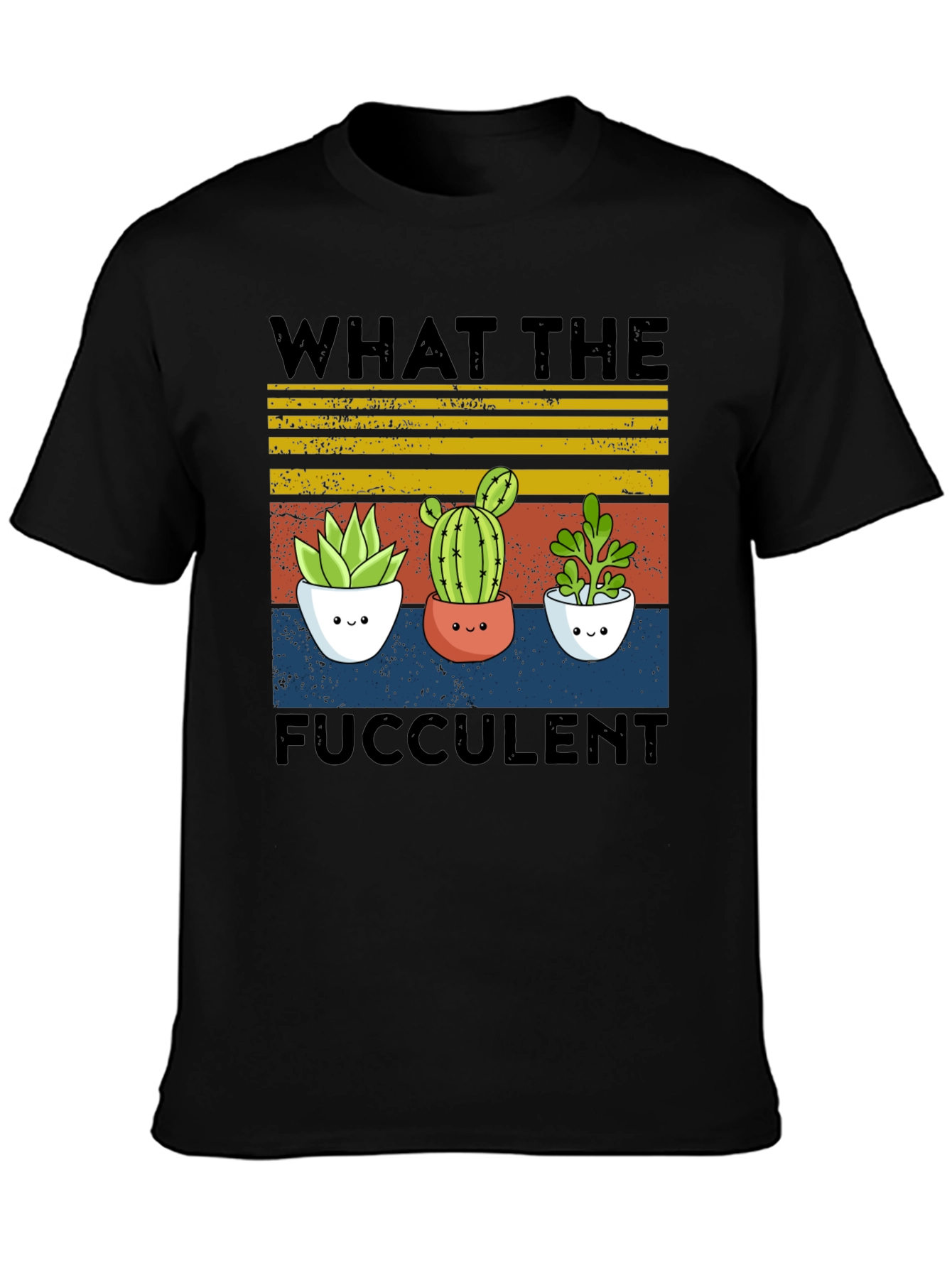 Black Fucculent Tee - Cute Cactus Plant Shirt view 3