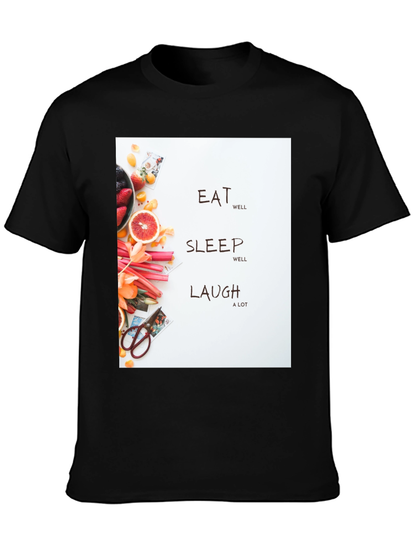Black Eat Sleep Laugh Graphic Tee view 3