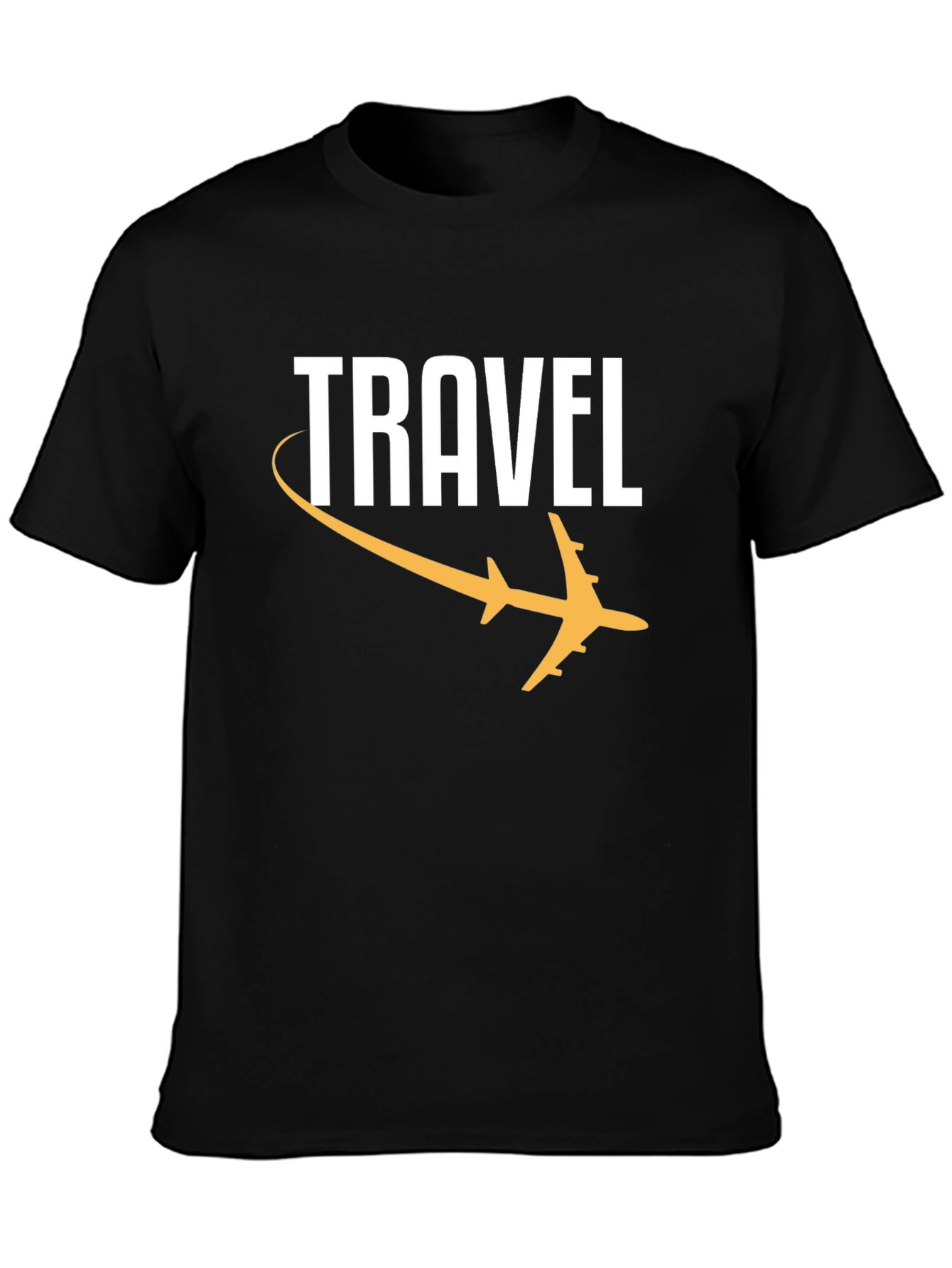 Black Travel Graphic Tee - Black Airplane T-Shirt view 3
