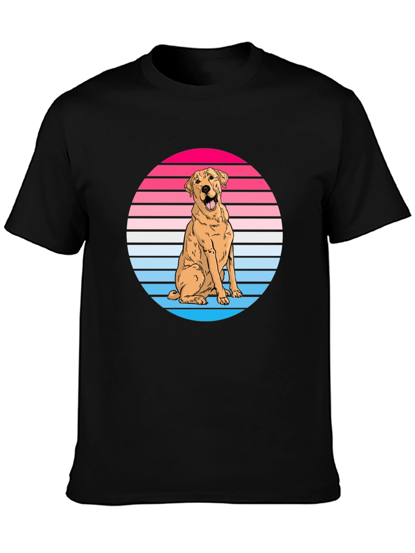 Black Retro Dog Graphic Tee - Labrador Lover Shirt view 3