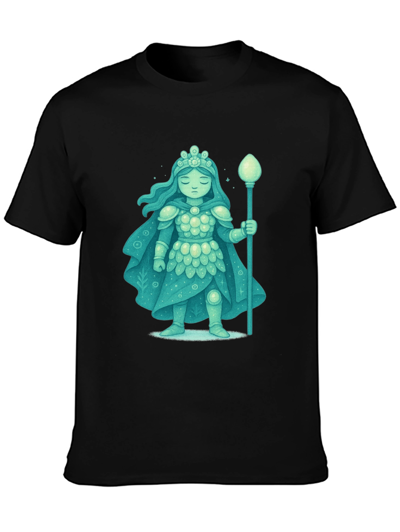 Black Mystical Ice Queen Graphic Tee - Unique Fantasy Design view 3