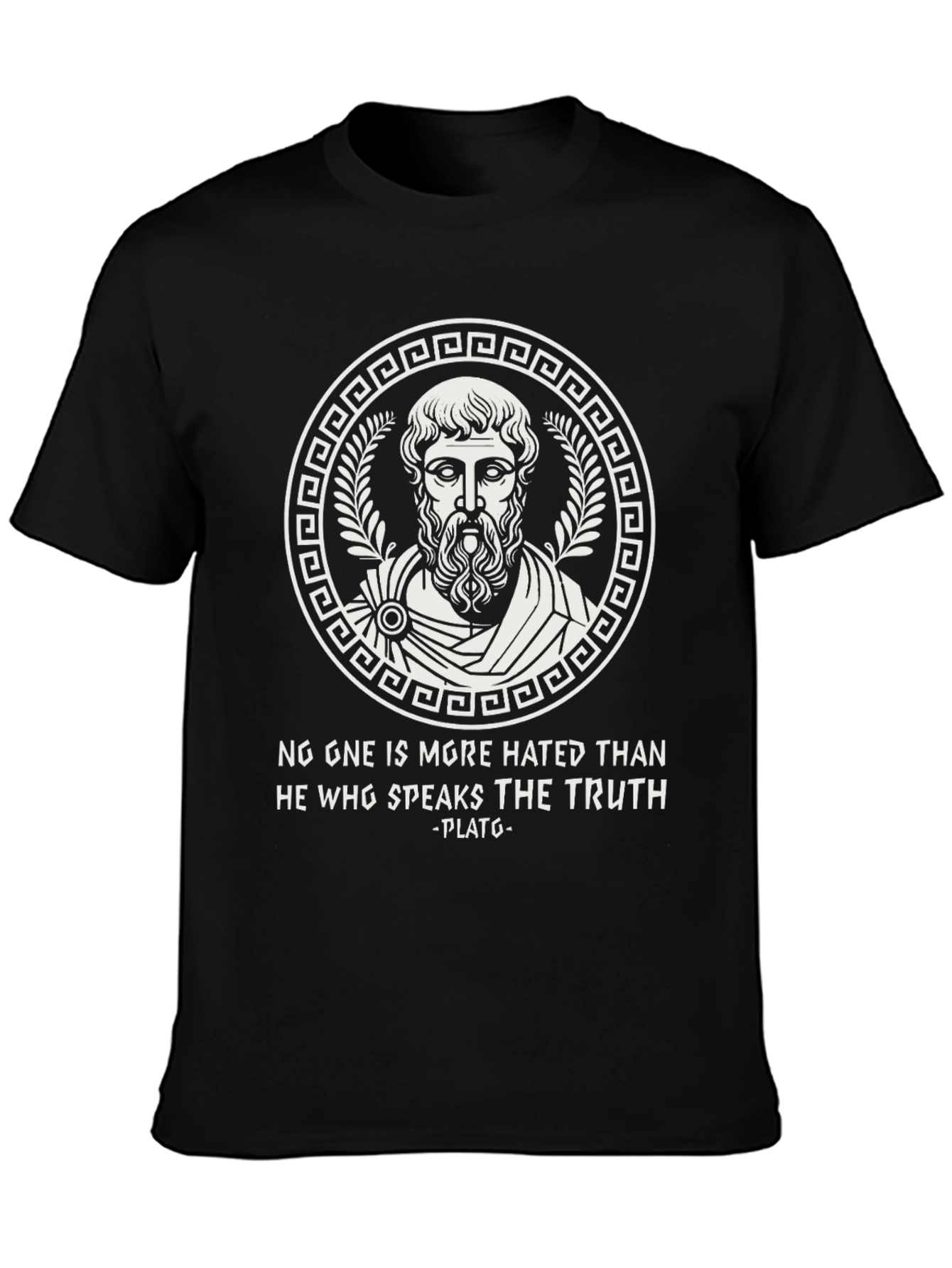 Black Philosopher Plato Truth T-Shirt view 3
