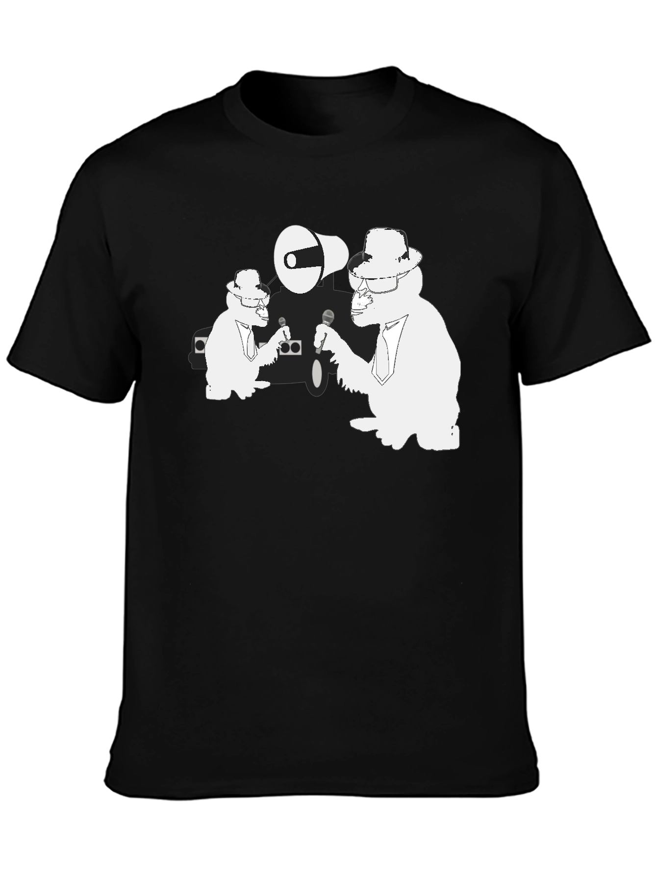 Black Funky Gorilla T-Shirt - Black Cotton Tee view 3