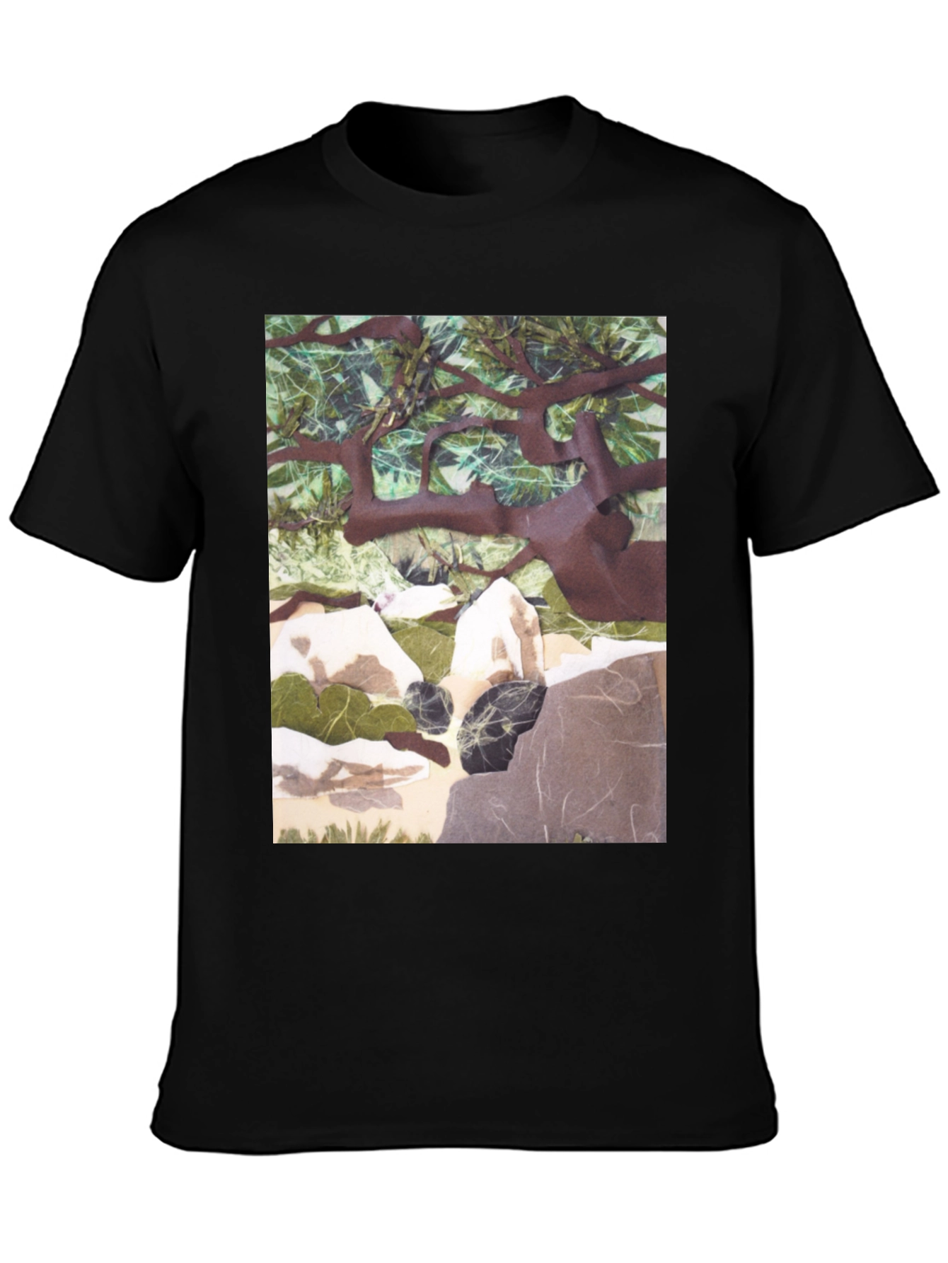 Black Nature Scene Graphic Print T-Shirt - Relaxed Fit view 3