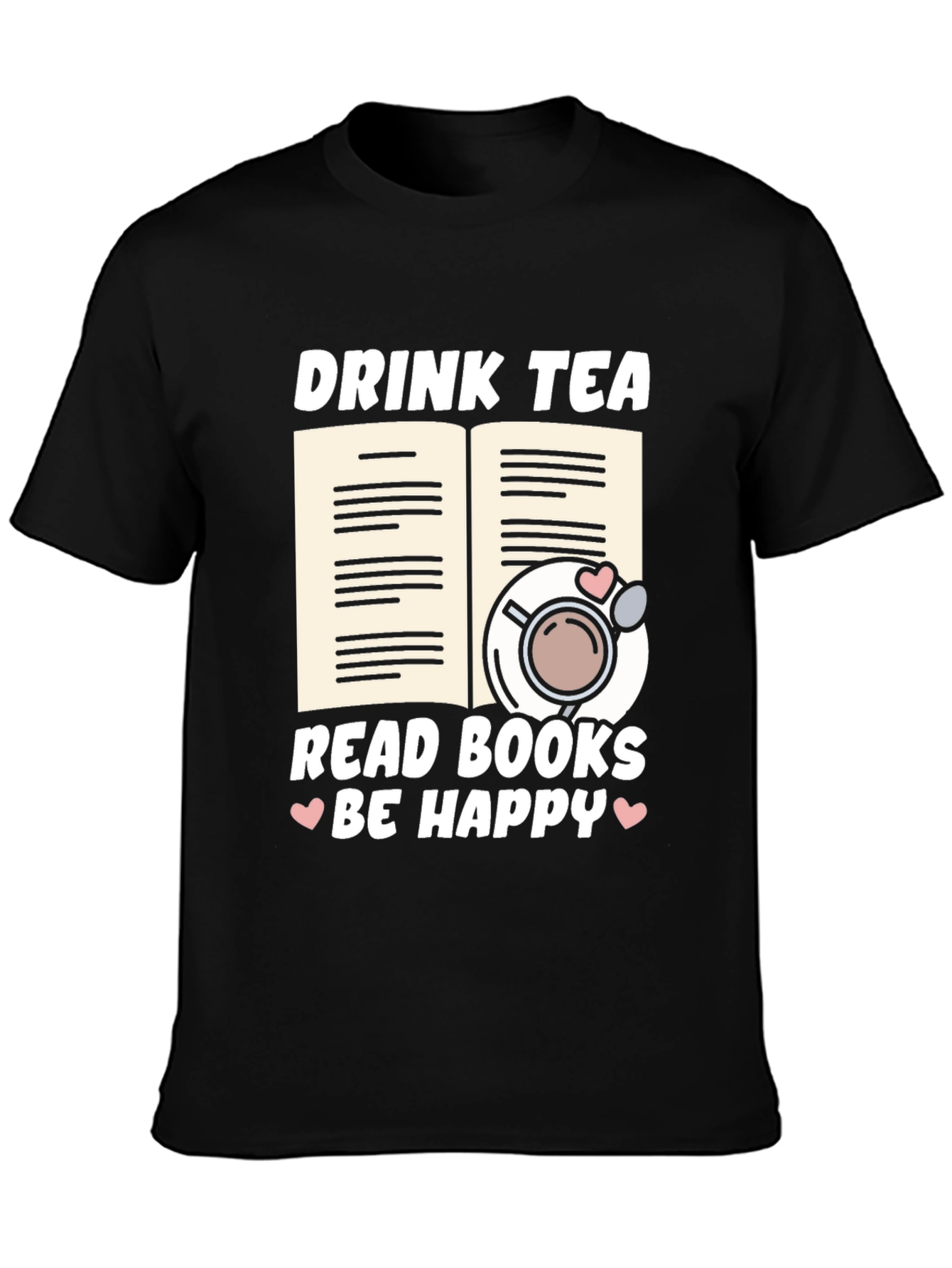 Black Drink Tea Read Books T-Shirt view 3