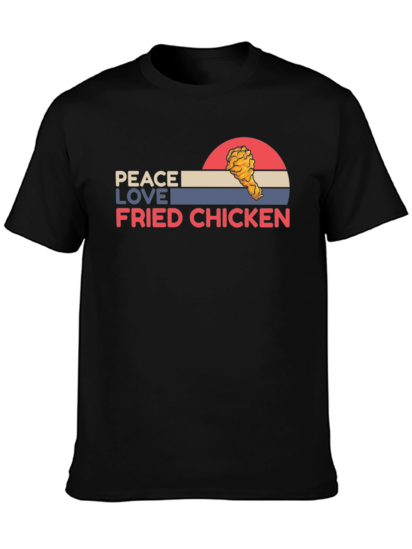 Black Peace Love Fried Chicken Graphic Tee view 3