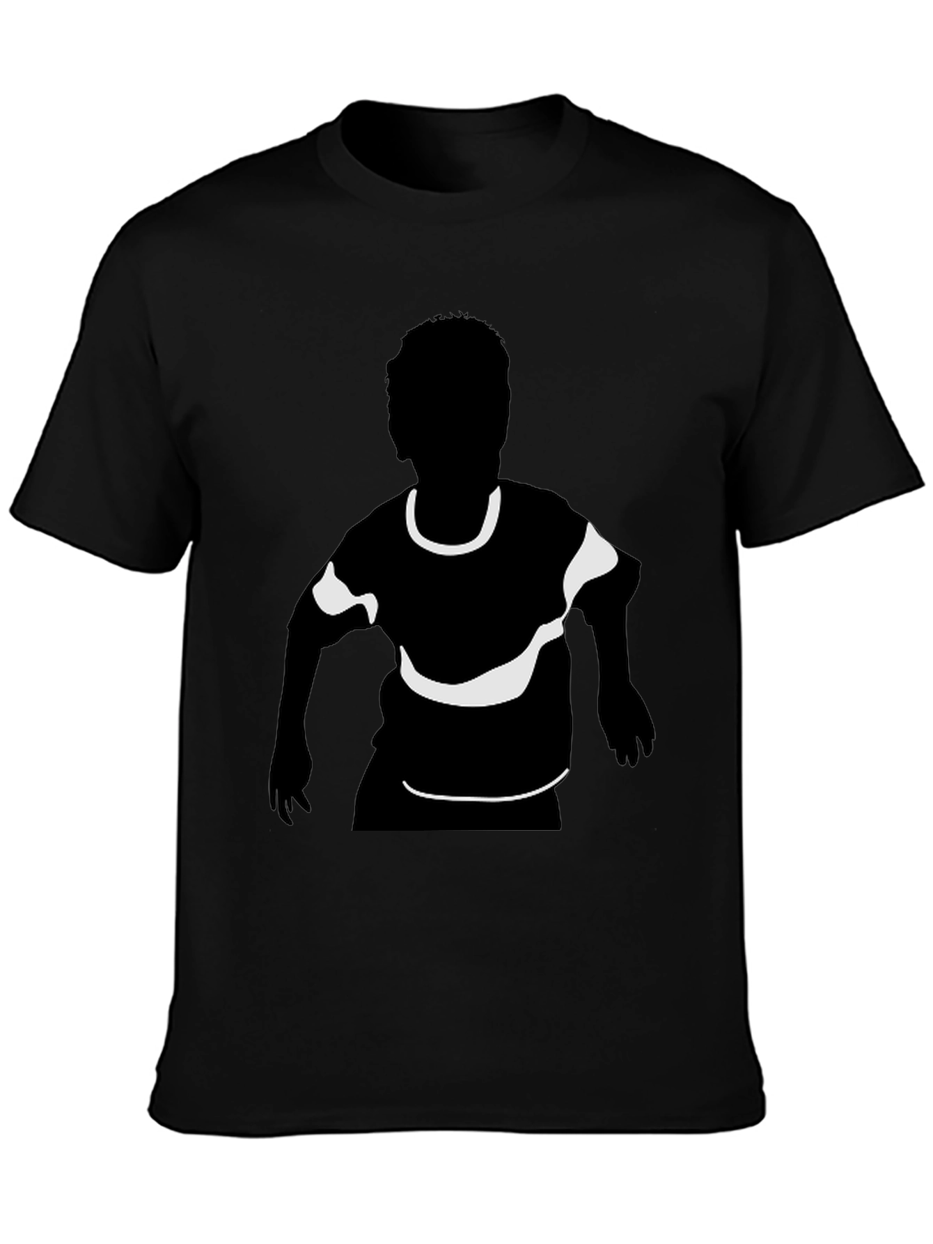 Black Black T-Shirt with Child Silhouette Graphic Print view 3