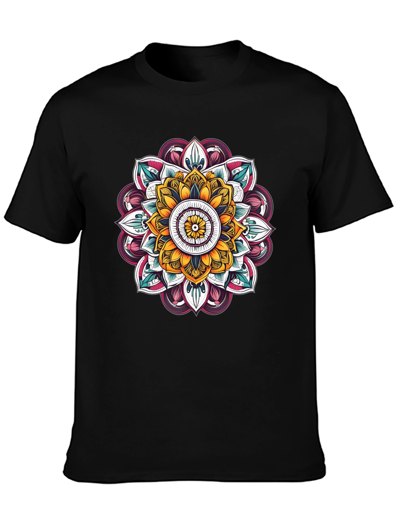 Black Mandala Graphic Black T-Shirt view 3