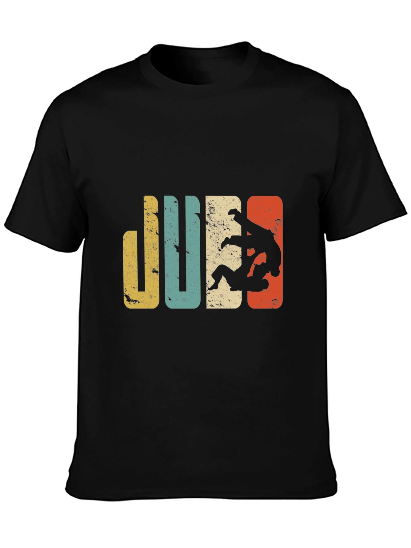 Black Retro Judo T-Shirt | Vintage Style Martial Arts Tee view 3