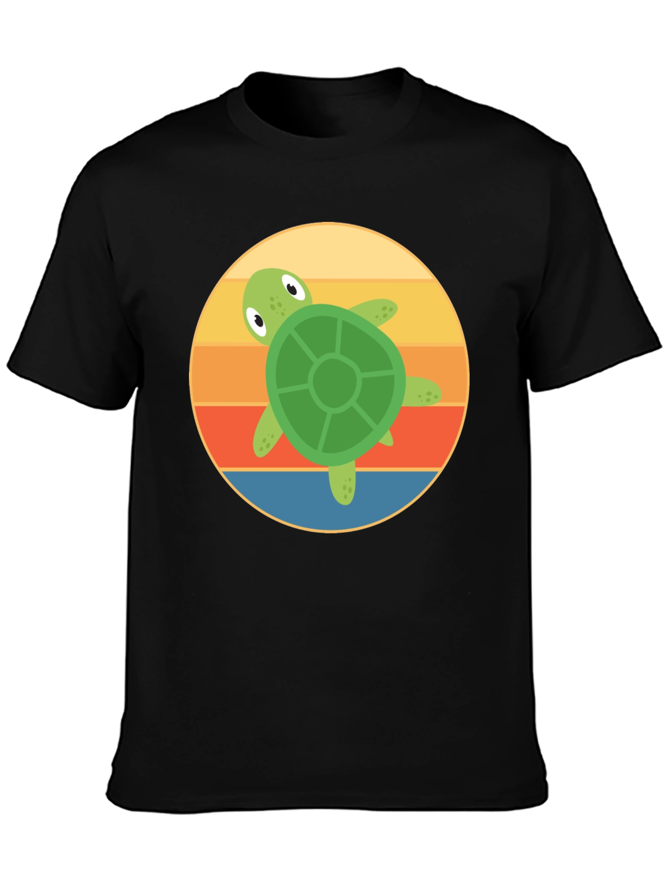 Black Retro Turtle Graphic Tee view 3