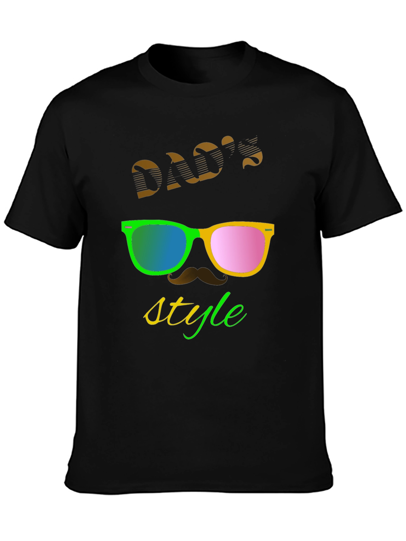 Black Dad's Style Graphic T-Shirt view 3