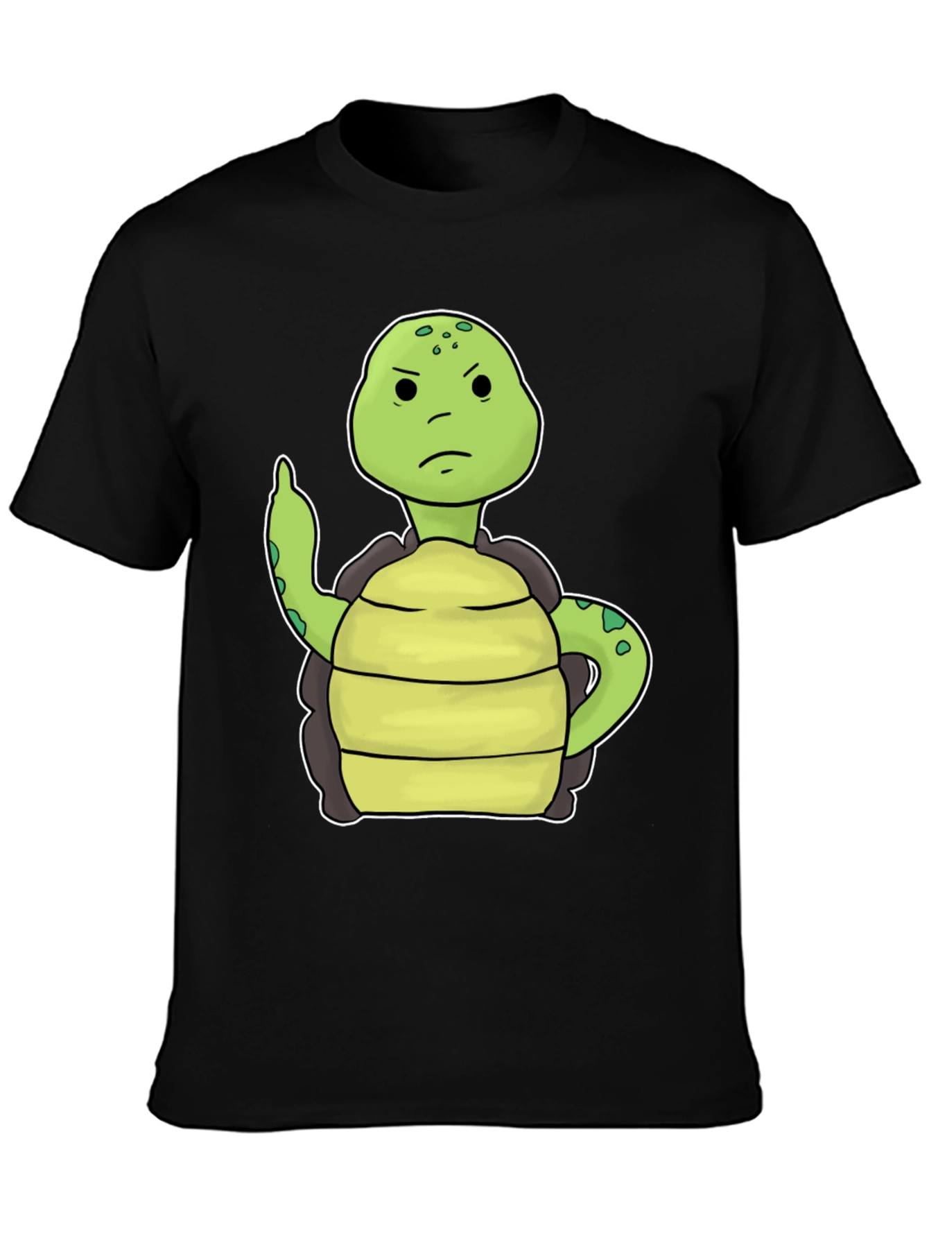 Black Grumpy Turtle T-Shirt Funny Graphic Tee view 3