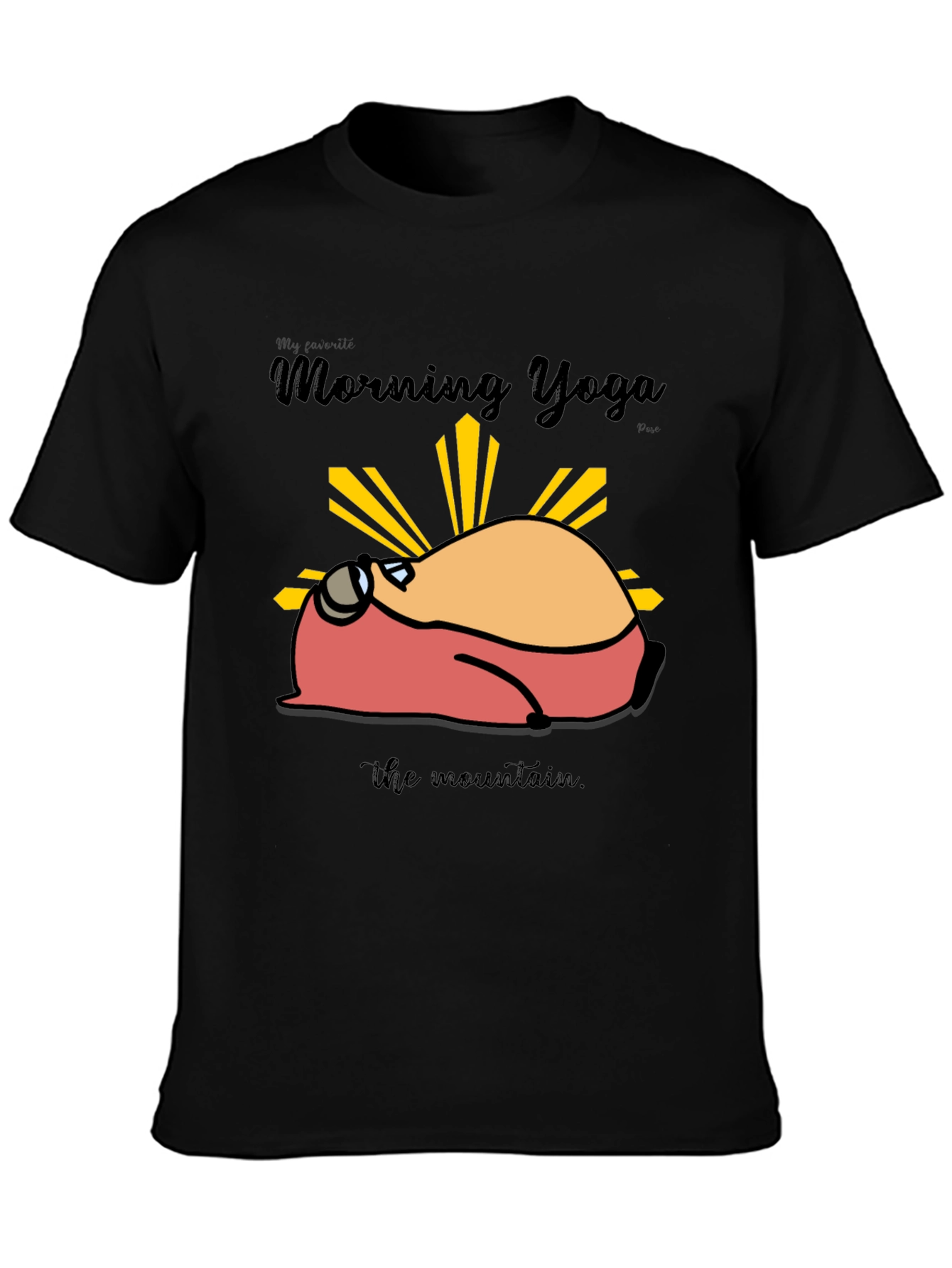 Black Morning Yoga Mountain T-Shirt view 3