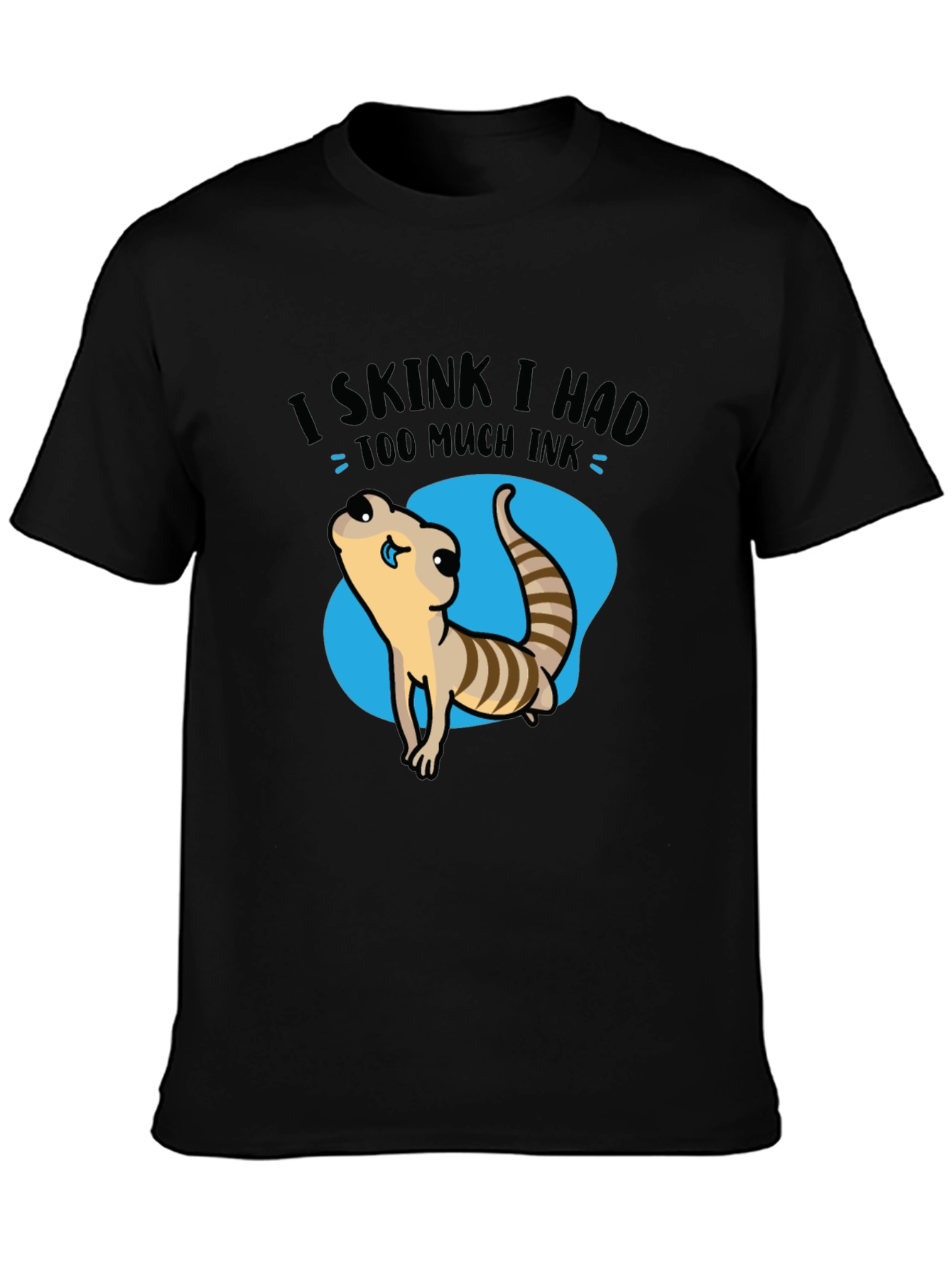 Black Funny Skink Graphic T-Shirt view 3
