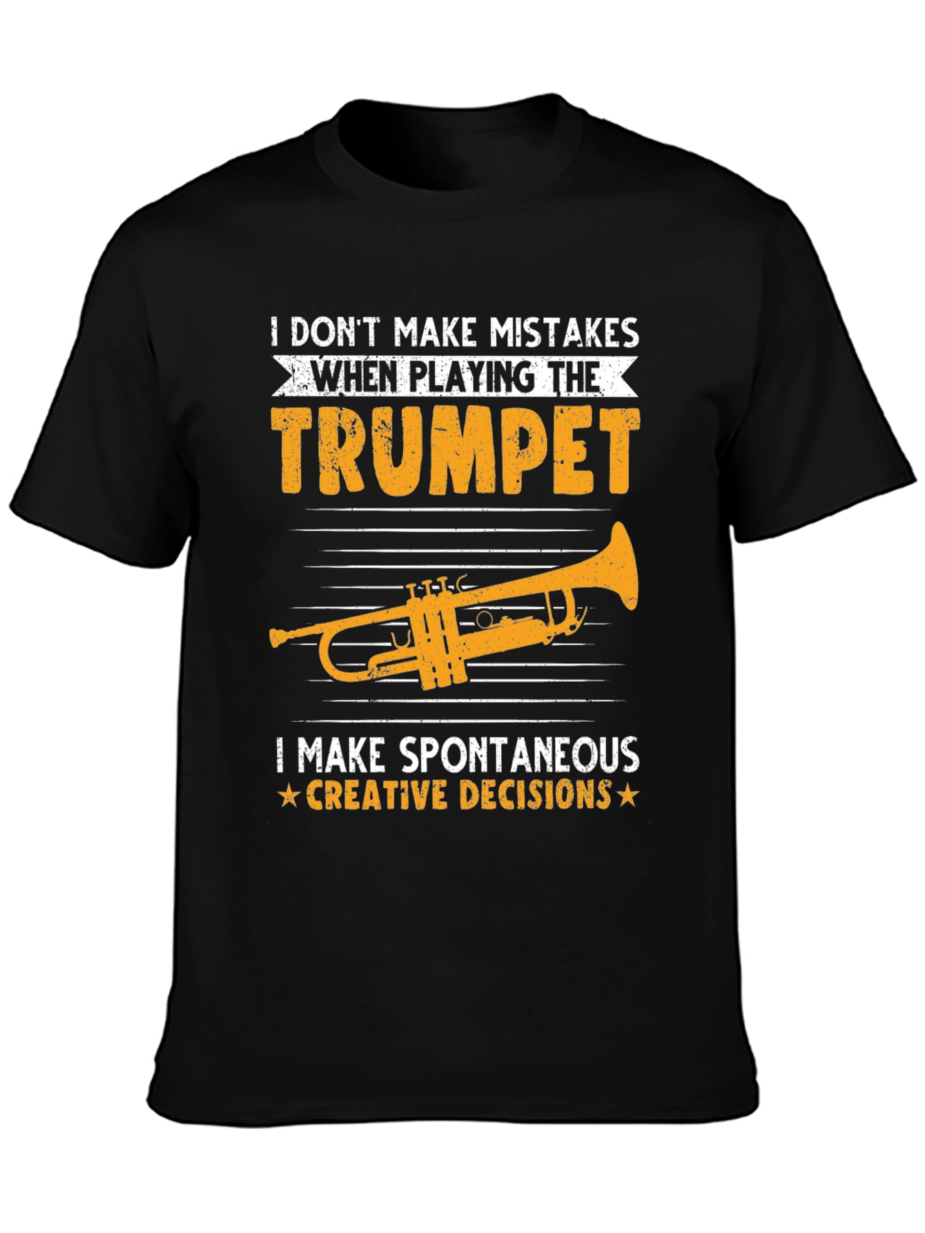 Black Trumpet Player T-Shirt - Spontaneous Creative Decisions view 3