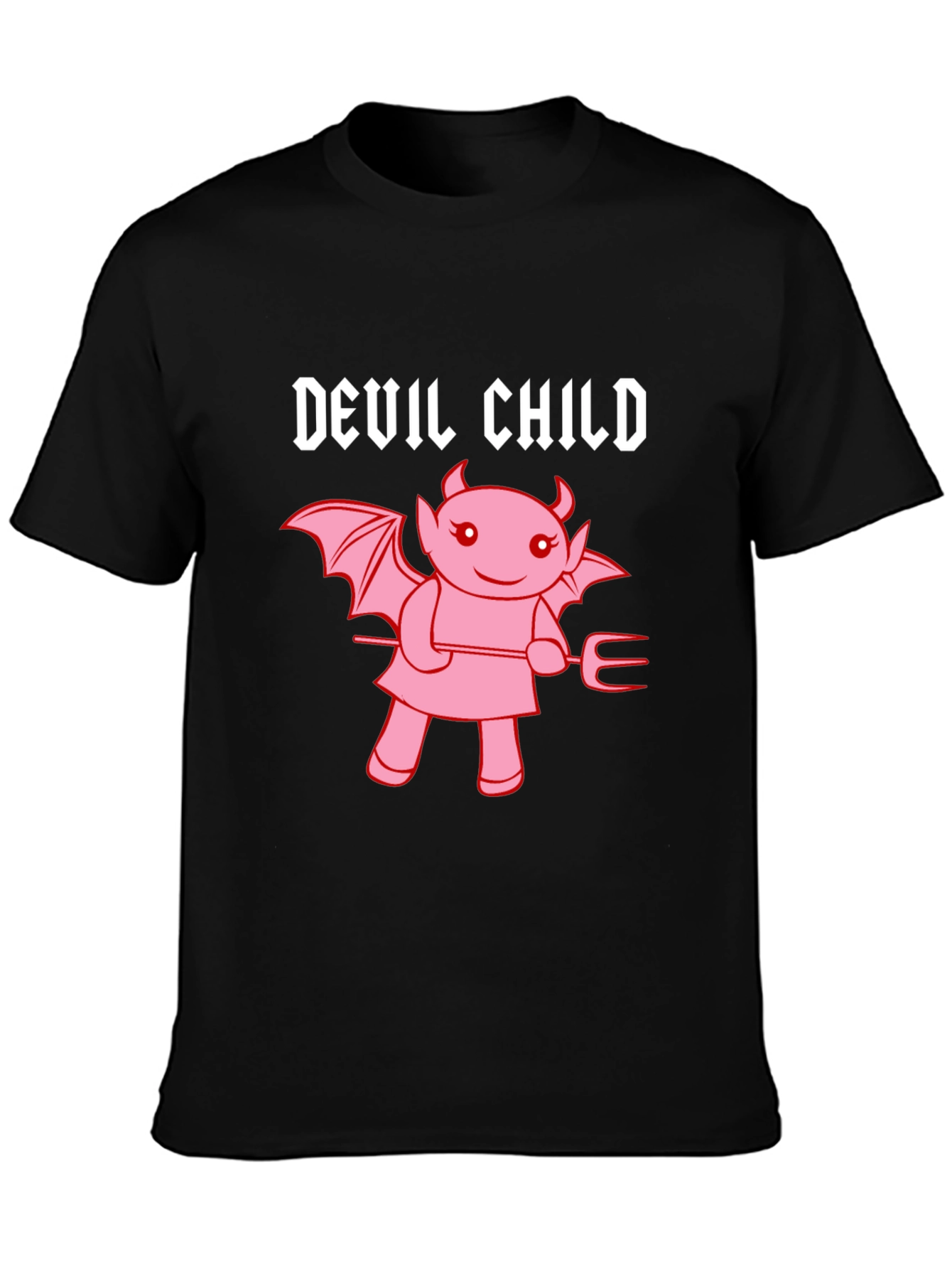 Black Devil Child Graphic Tee - Unisex Black T-Shirt view 3