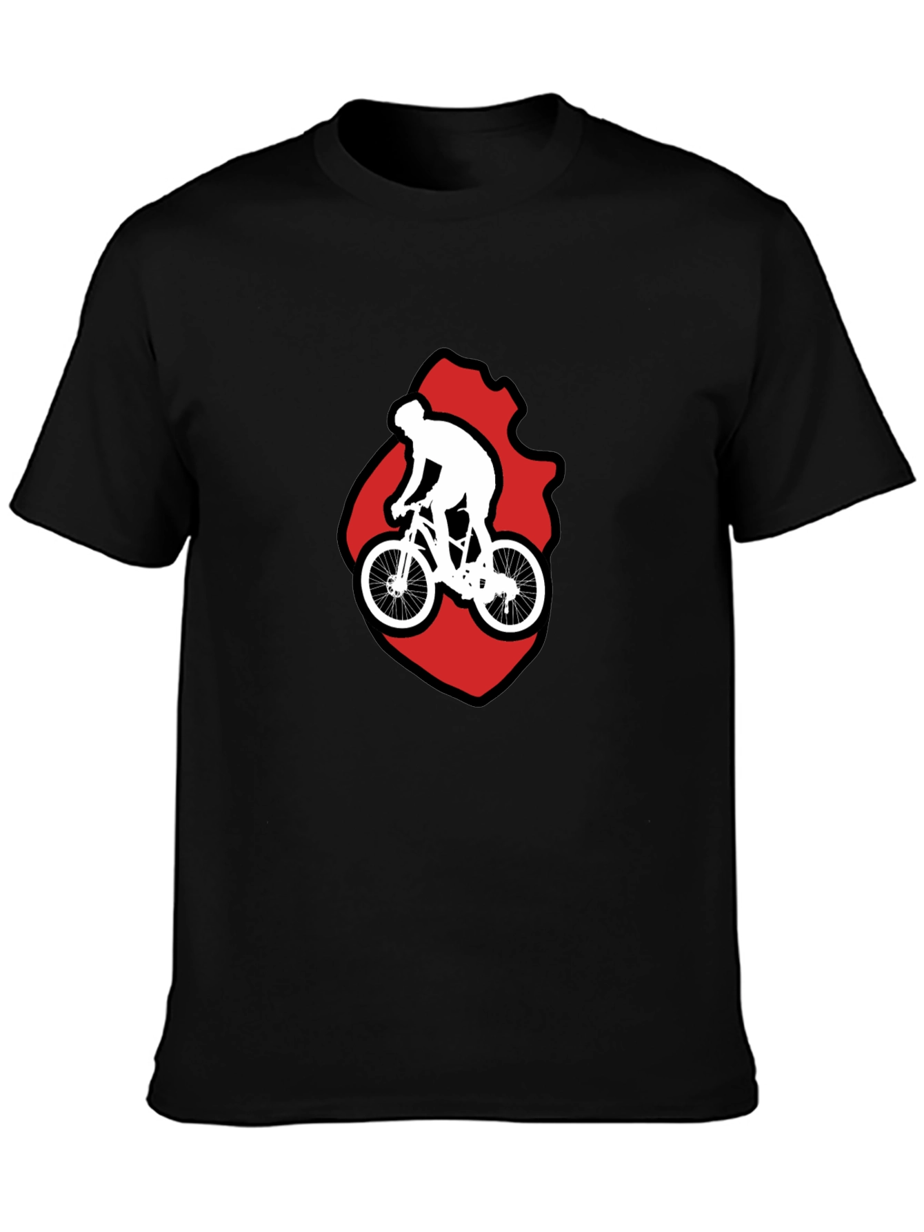 Black Cycling Graphic T-Shirt - Mountain Bike Rider Design view 3