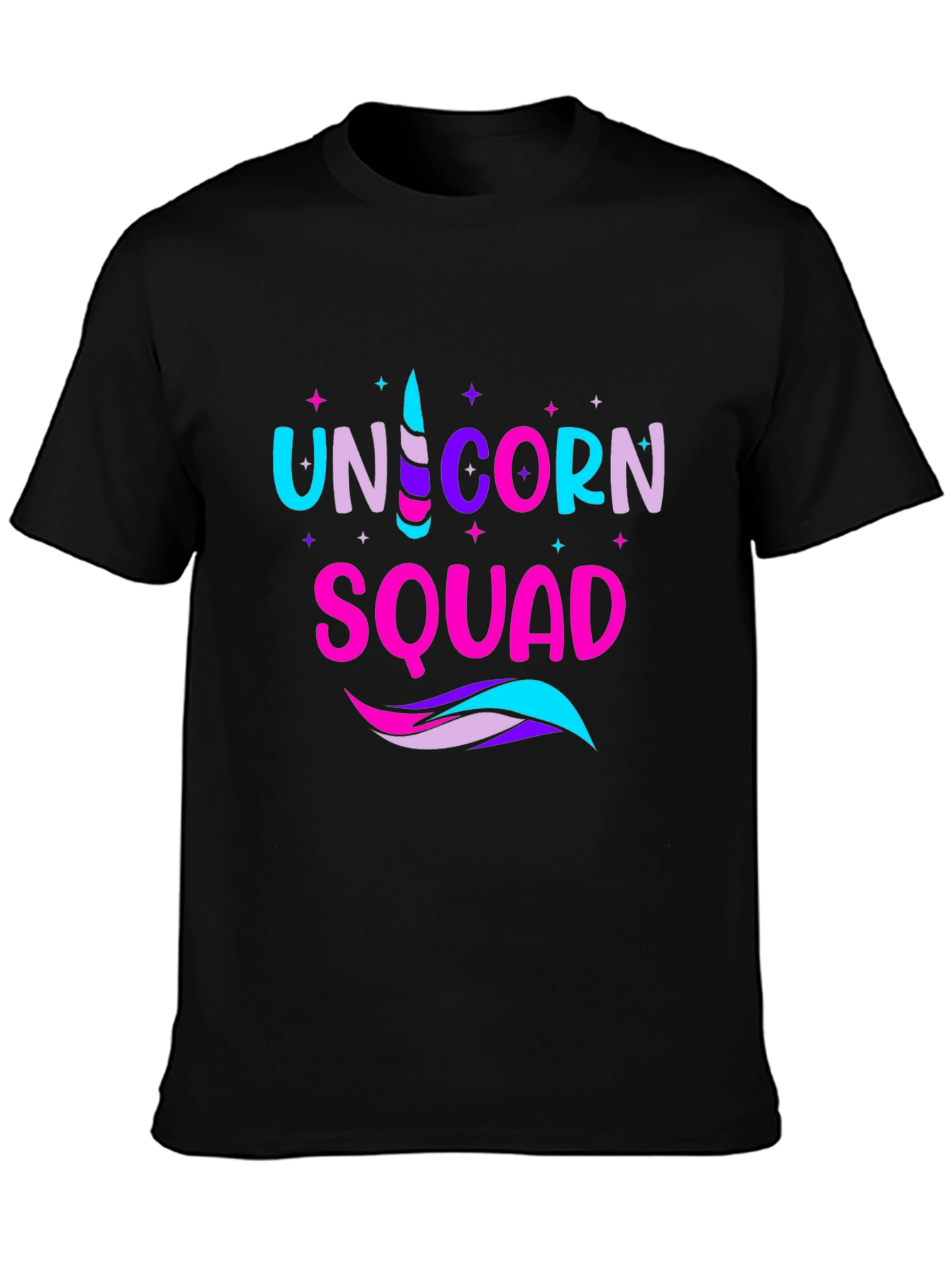 Black Unicorn Squad T-Shirt - Fun Graphic Tee view 3
