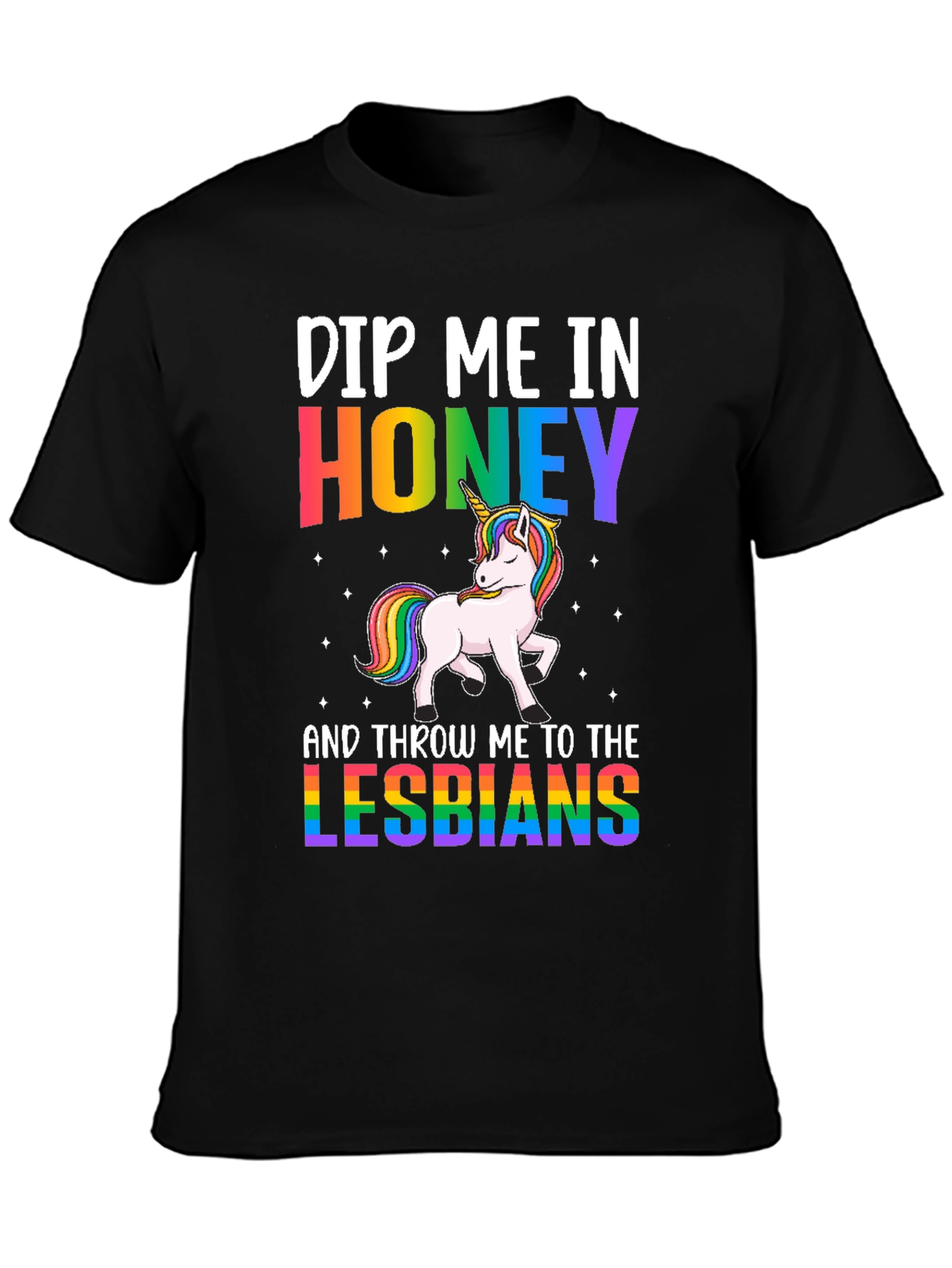 Black Dip Me In Honey Lesbians Graphic Tee view 3