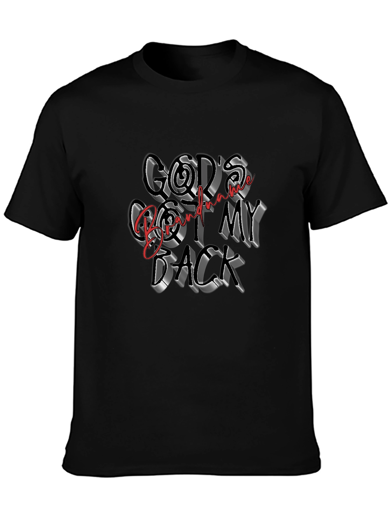 Black God's Got My Back Graphic Tee - Black view 3