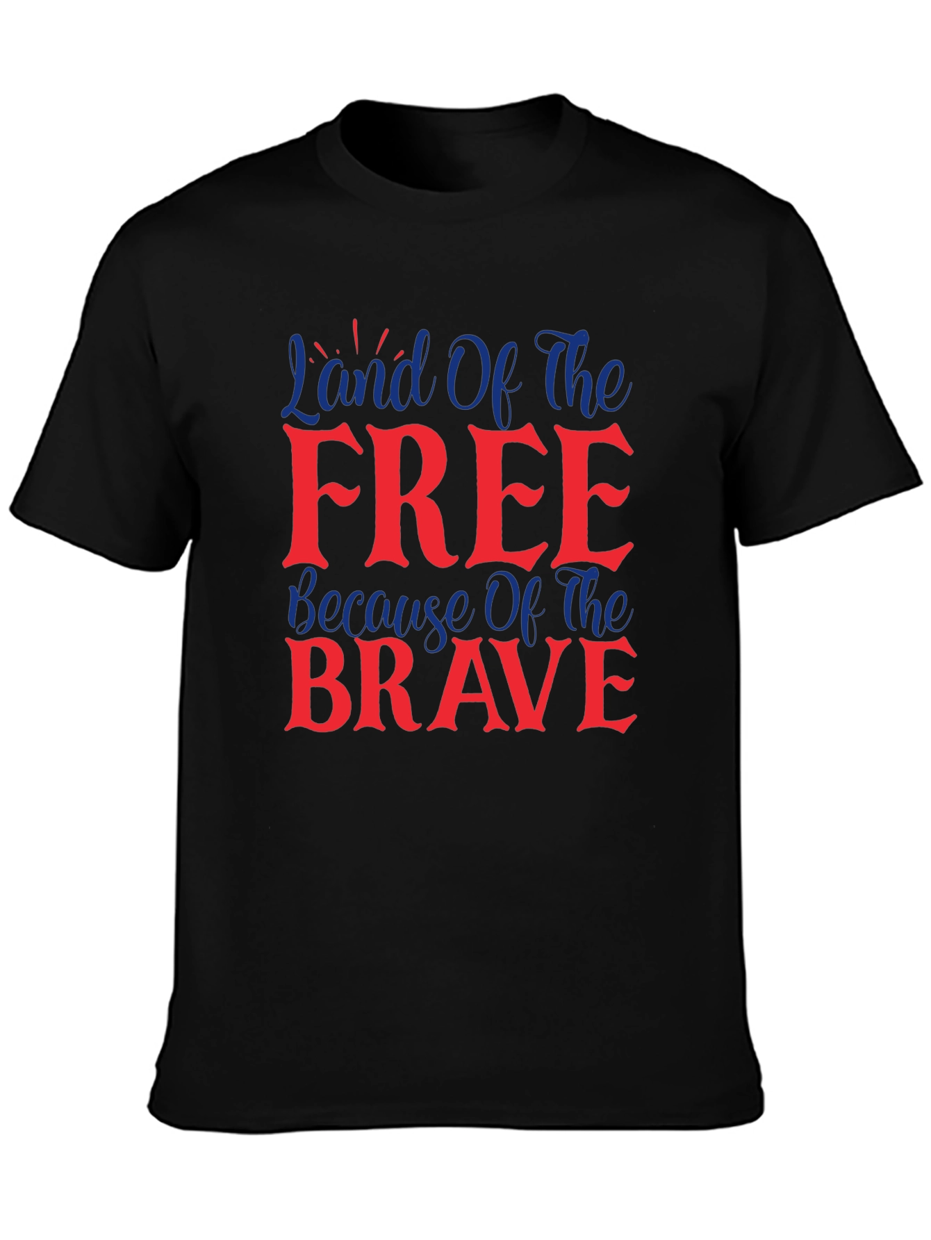Black Land of the Free Graphic T-Shirt view 3