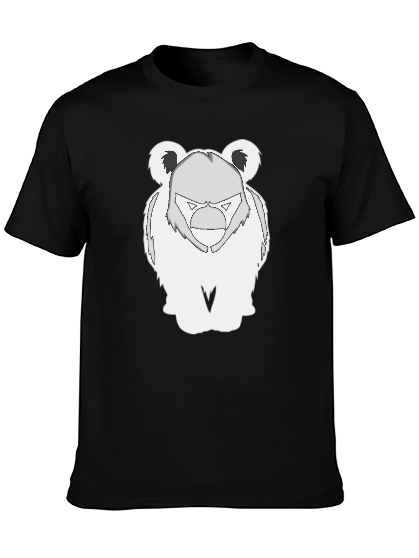 Black Bear Graphic Tee - Black Cotton Blend T-Shirt view 3