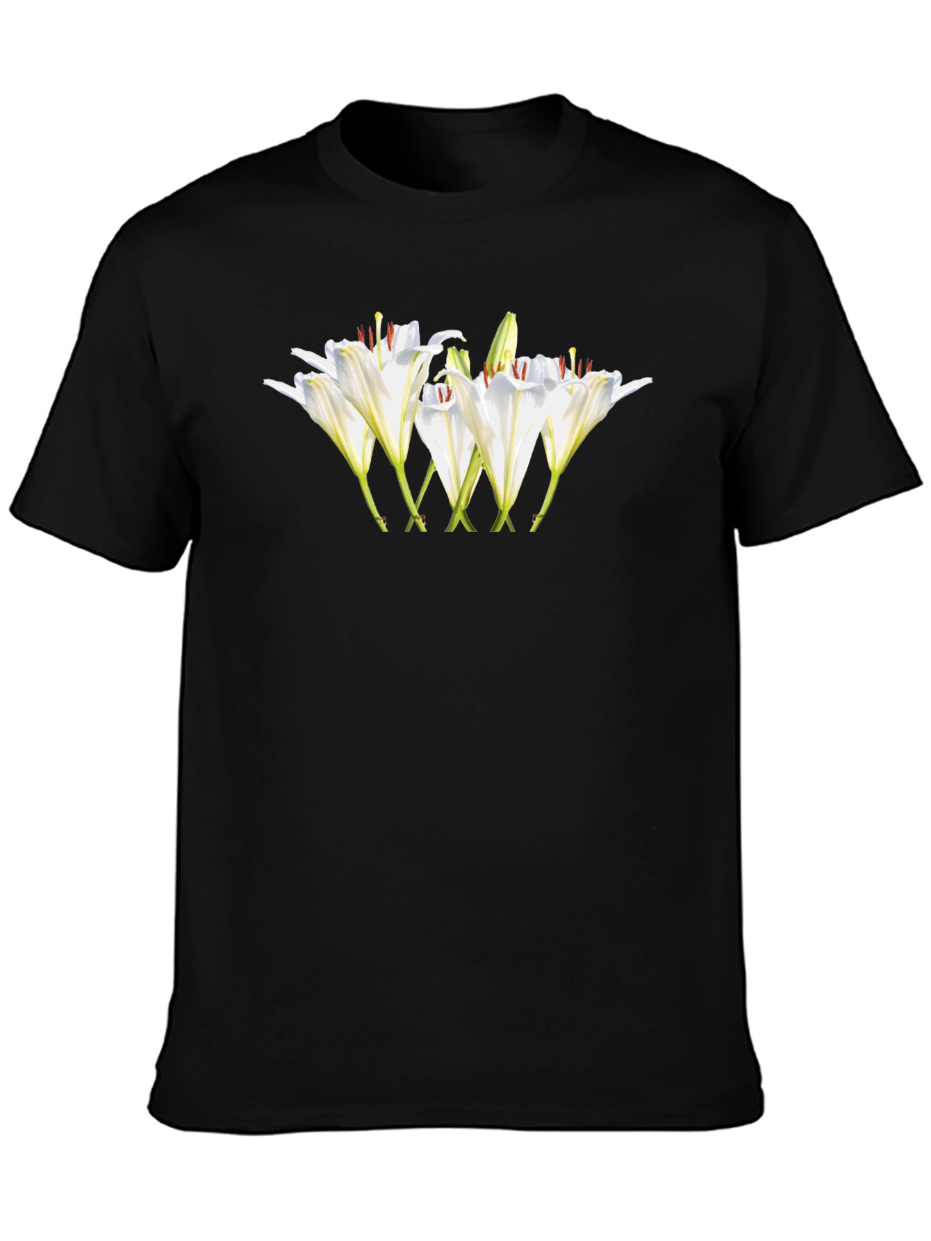 Black Lily Graphic Tee - Classic Black T-Shirt view 3