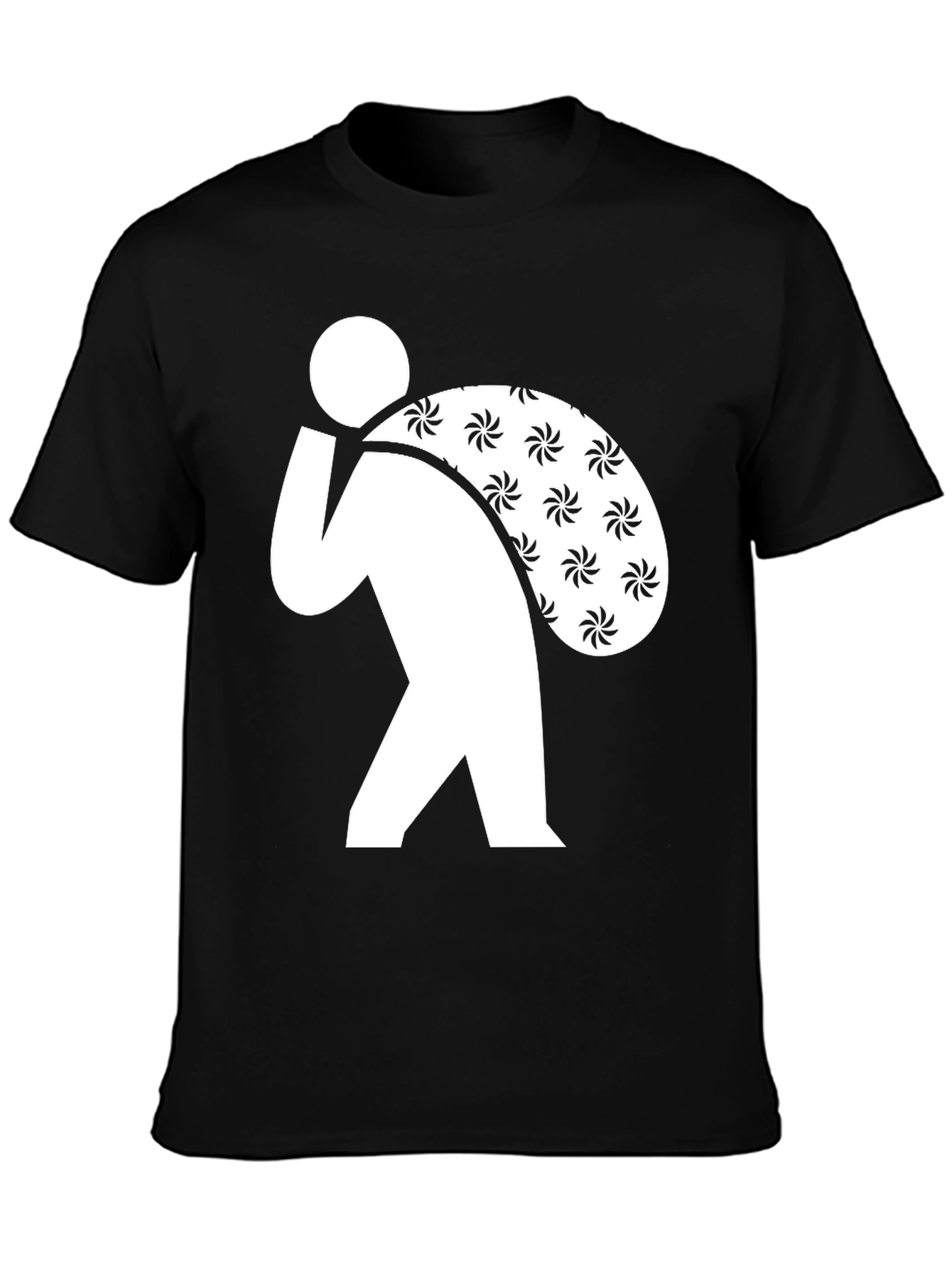 Black Novelty Thief Swirls Sack T-Shirt view 3