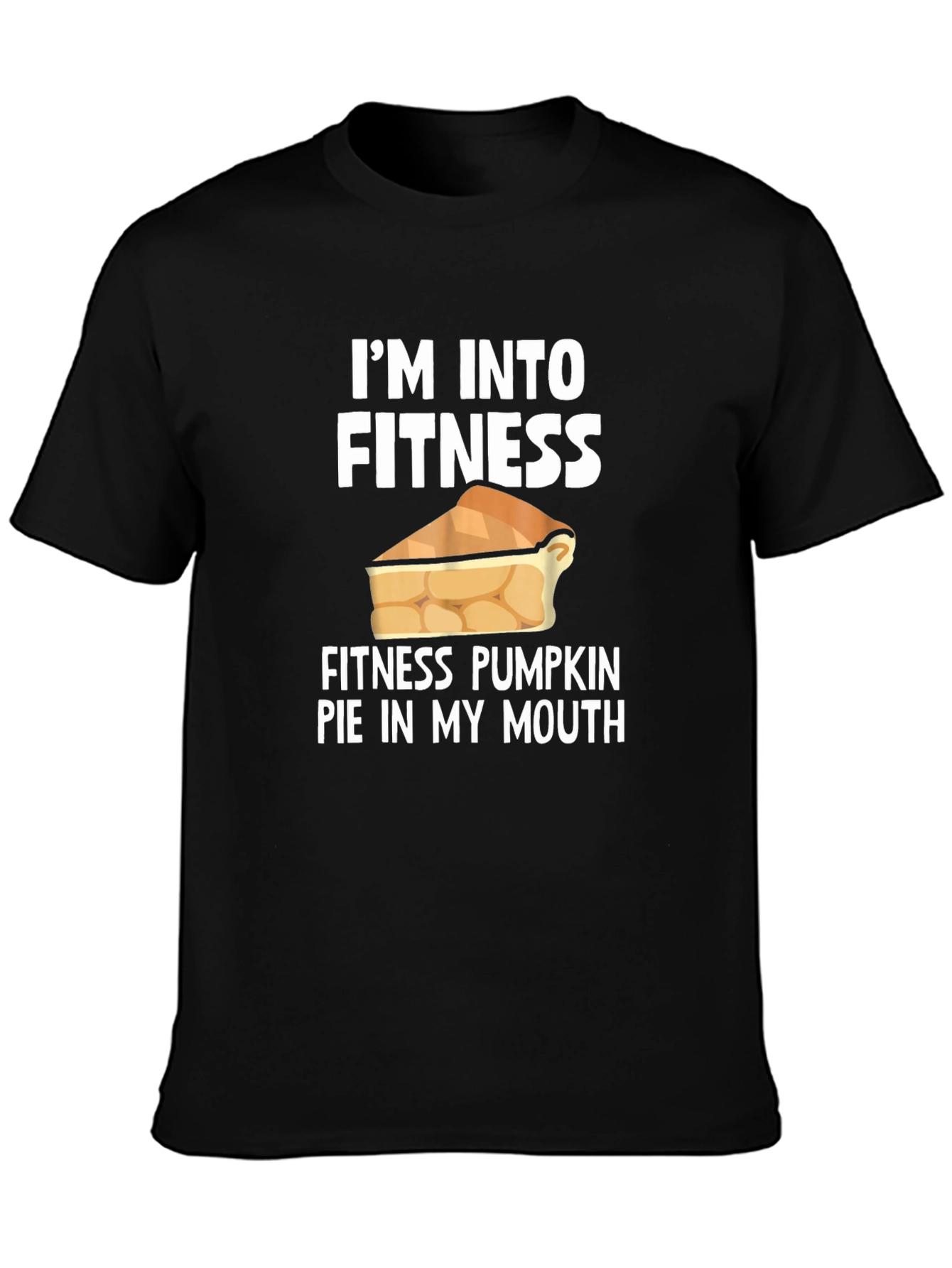 Black Funny Fitness Pumpkin Pie T-Shirt view 3