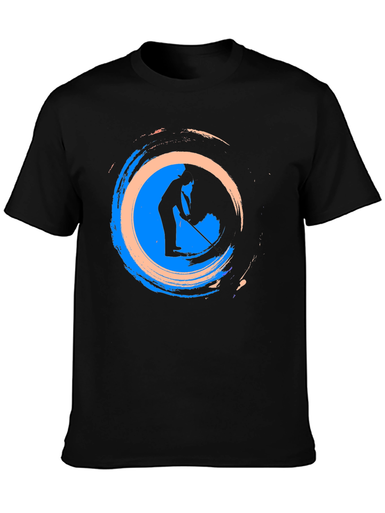 Black Abstract Golf T-Shirt - Stylish Graphic Tee view 3