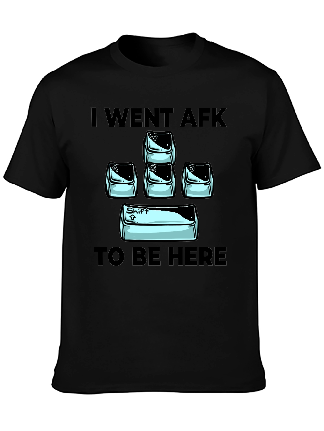 Black Gamer 'I Went AFK' Black Graphic T-Shirt view 3