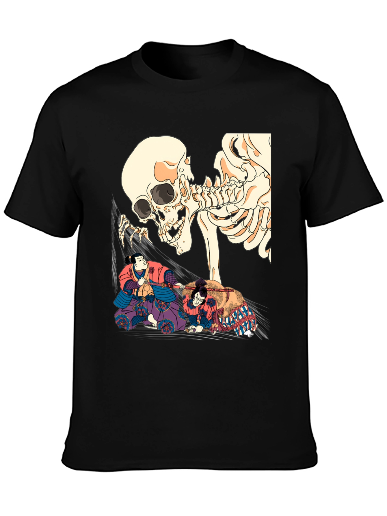 Black Skull & Sumo Wrestler Graphic T-Shirt view 3