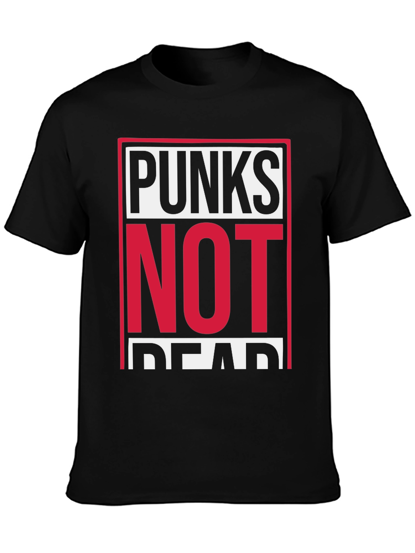 Black Punks Not Dead Graphic Tee - Black Cotton T-Shirt view 3