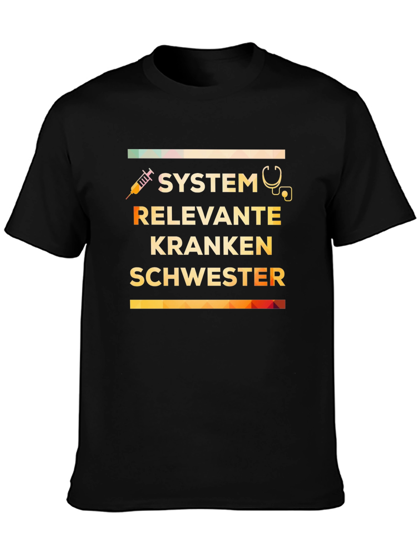 Black System Relevant Nurse T-Shirt - Black Unisex Tee view 3