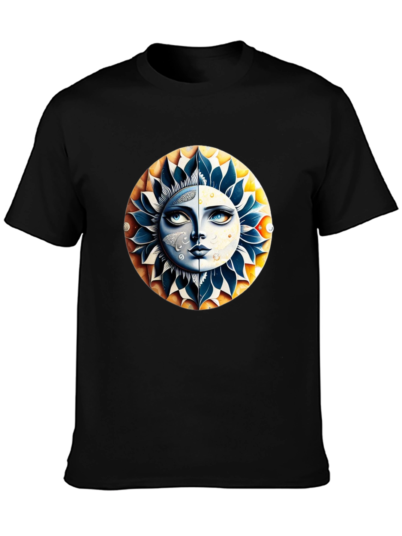Black Celestial Sun & Moon Graphic Tee view 3