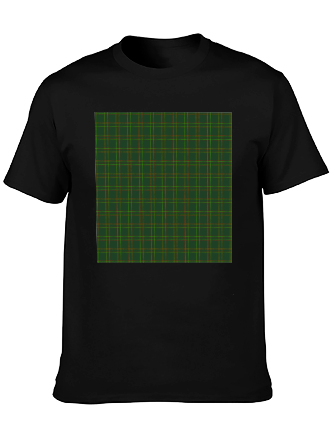 Black Plaid Pattern Graphic Tee - Black view 3