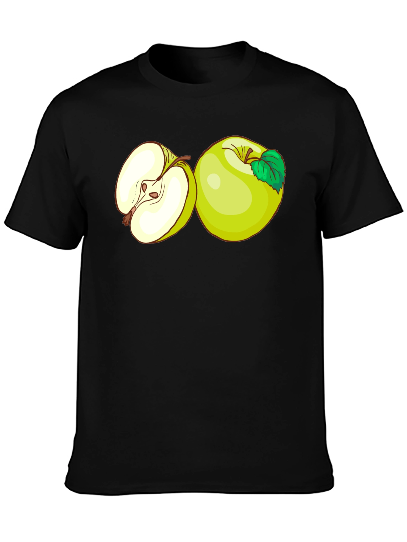 Black Apple Graphic Black T-Shirt view 3