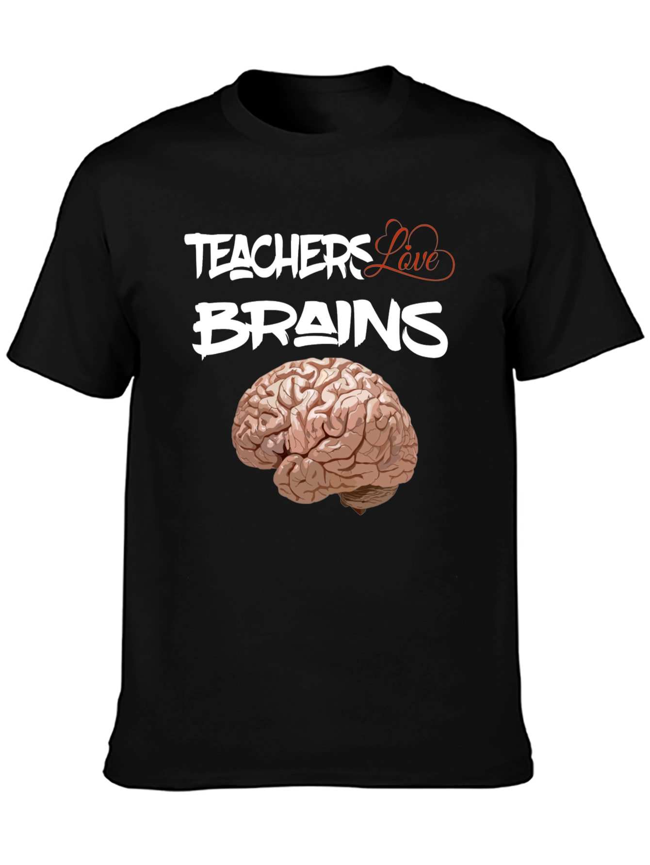 Black Teachers Love Brains Graphic T-Shirt view 3