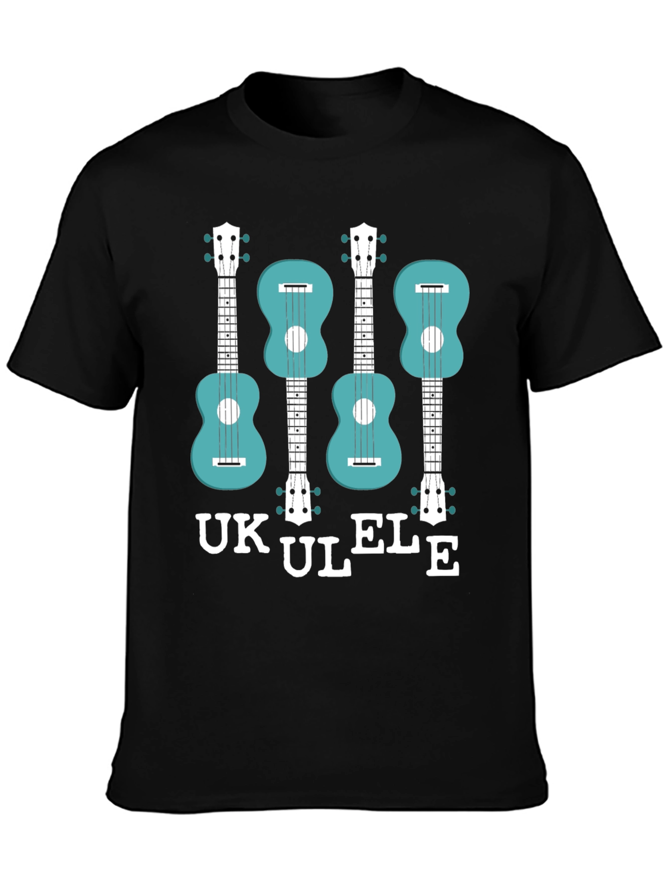 Black Ukulele Graphic T-Shirt - Musical Instrument Tee view 3
