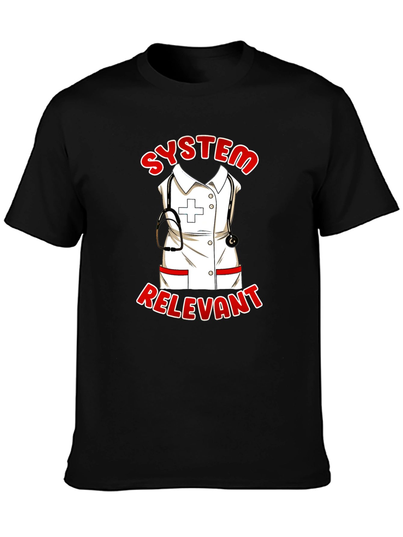 Black System Relevant Nurse T-Shirt - Black view 3