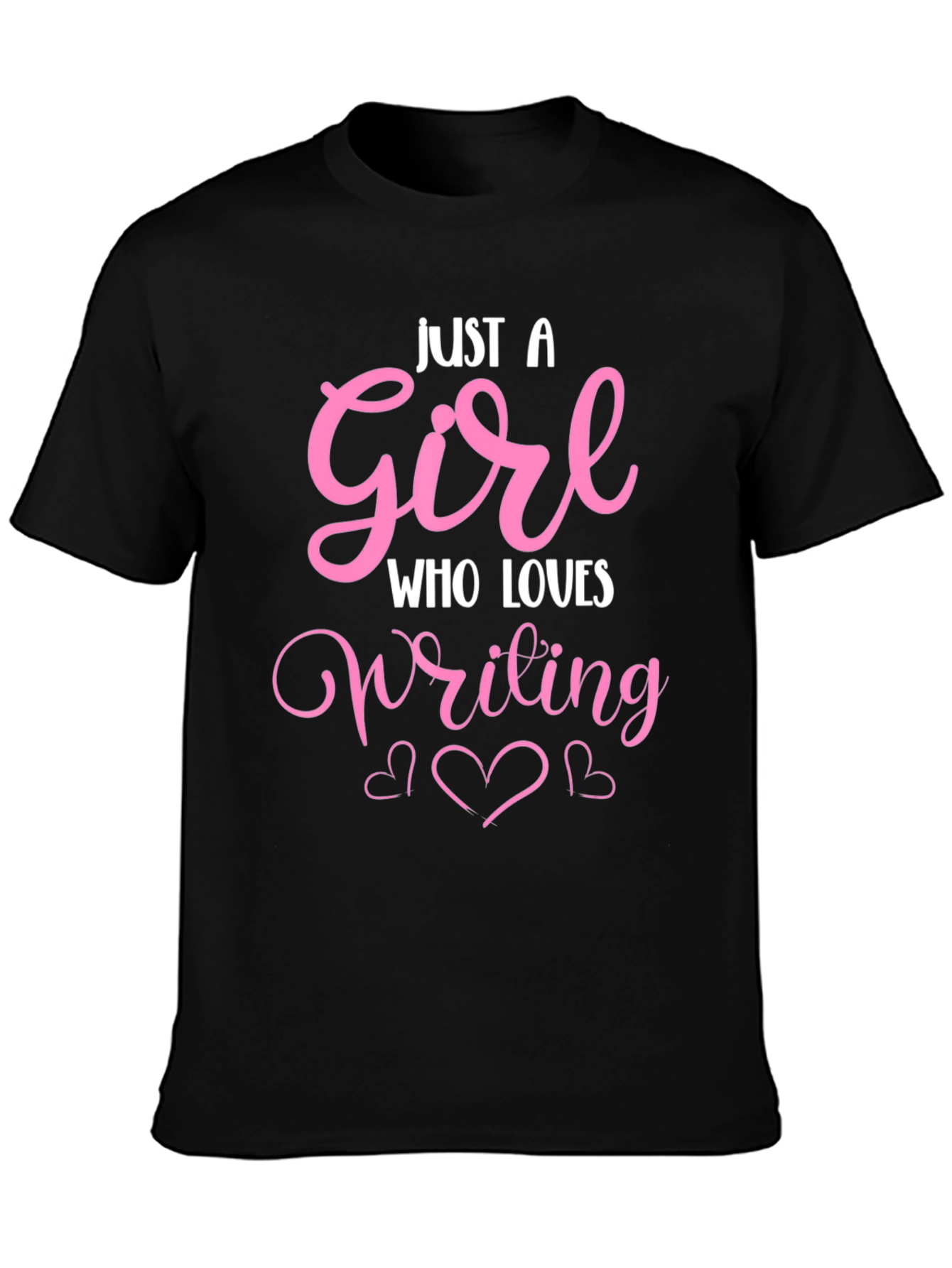 Black Just a Girl Who Loves Writing T-Shirt view 3