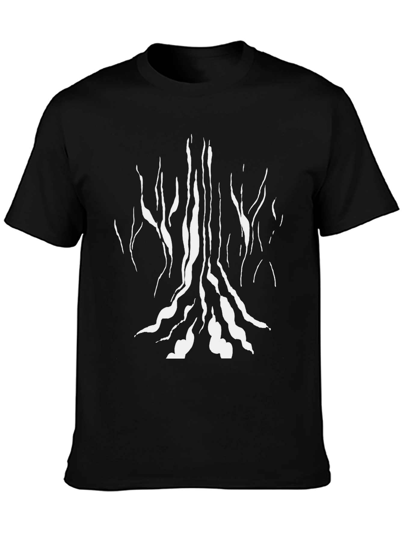 Black Abstract Tree Design Black T-Shirt view 3