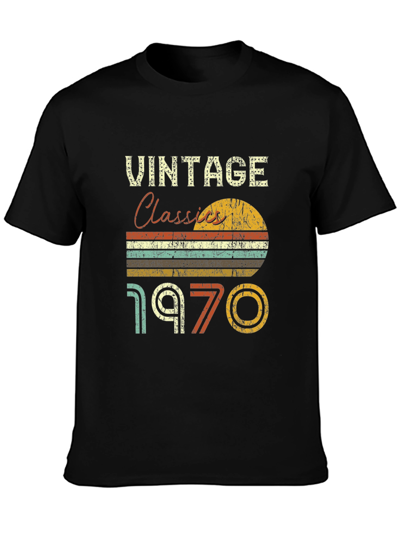 Black Vintage Classics 1970 Retro T-Shirt view 3