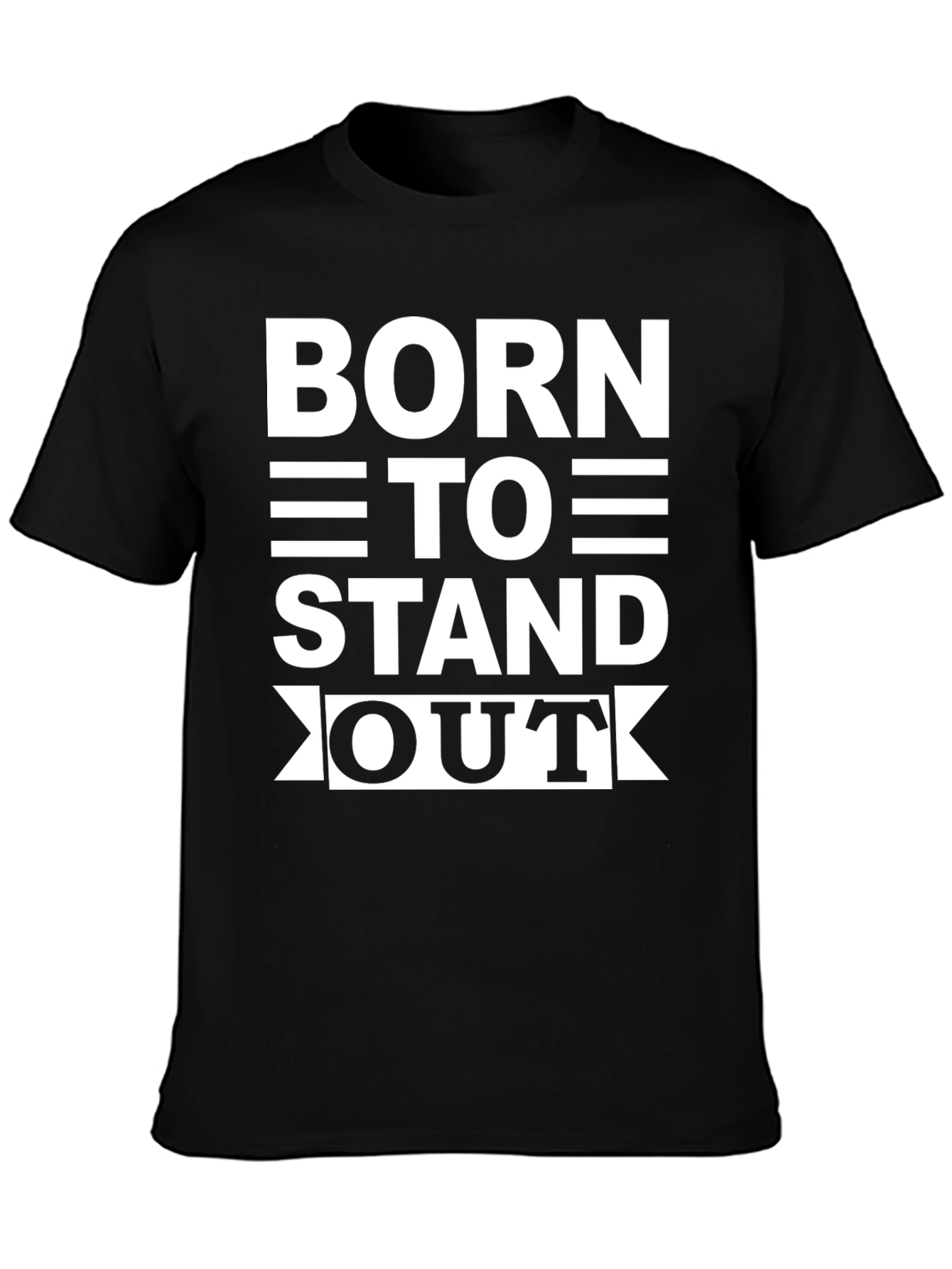 Black Born to Stand Out Graphic Tee - Bold Statement Shirt view 3