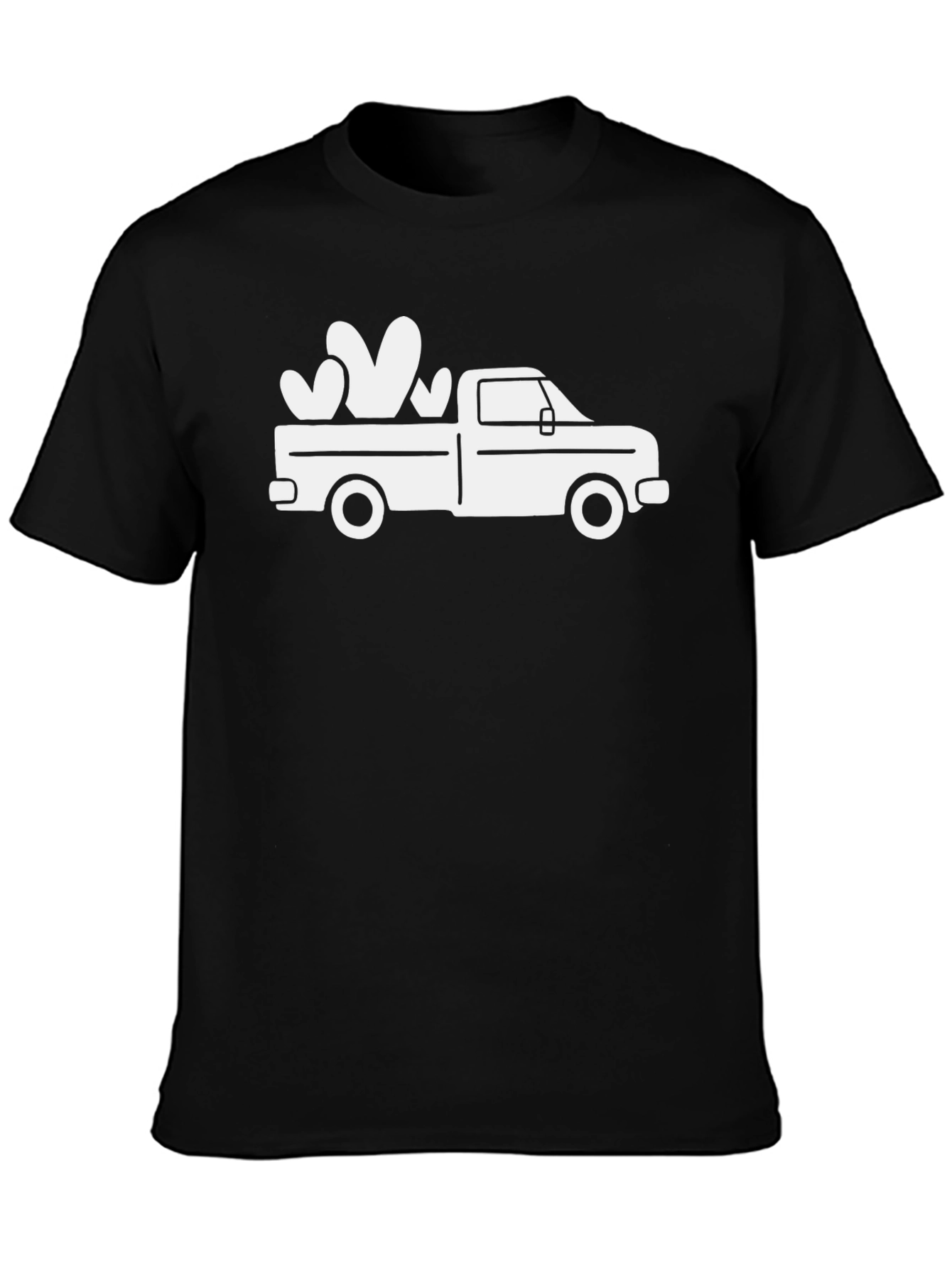 Black Truck Hearts Graphic T-Shirt view 3