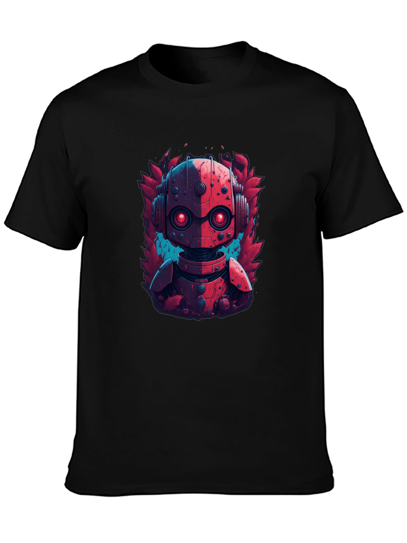 Black Robot Graphic Tee - Cool Design view 3