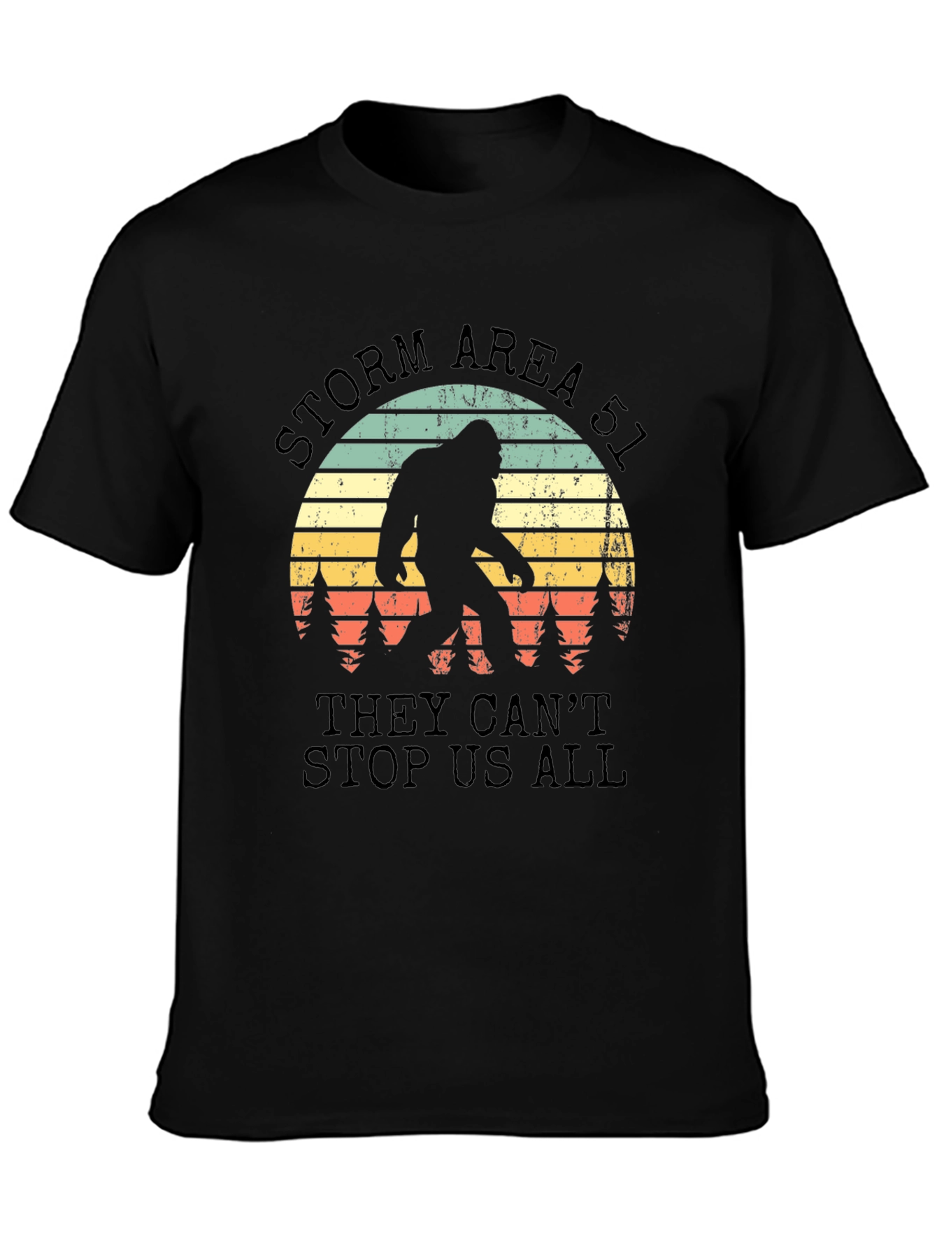 Black Storm Area 51 Bigfoot T-Shirt view 3