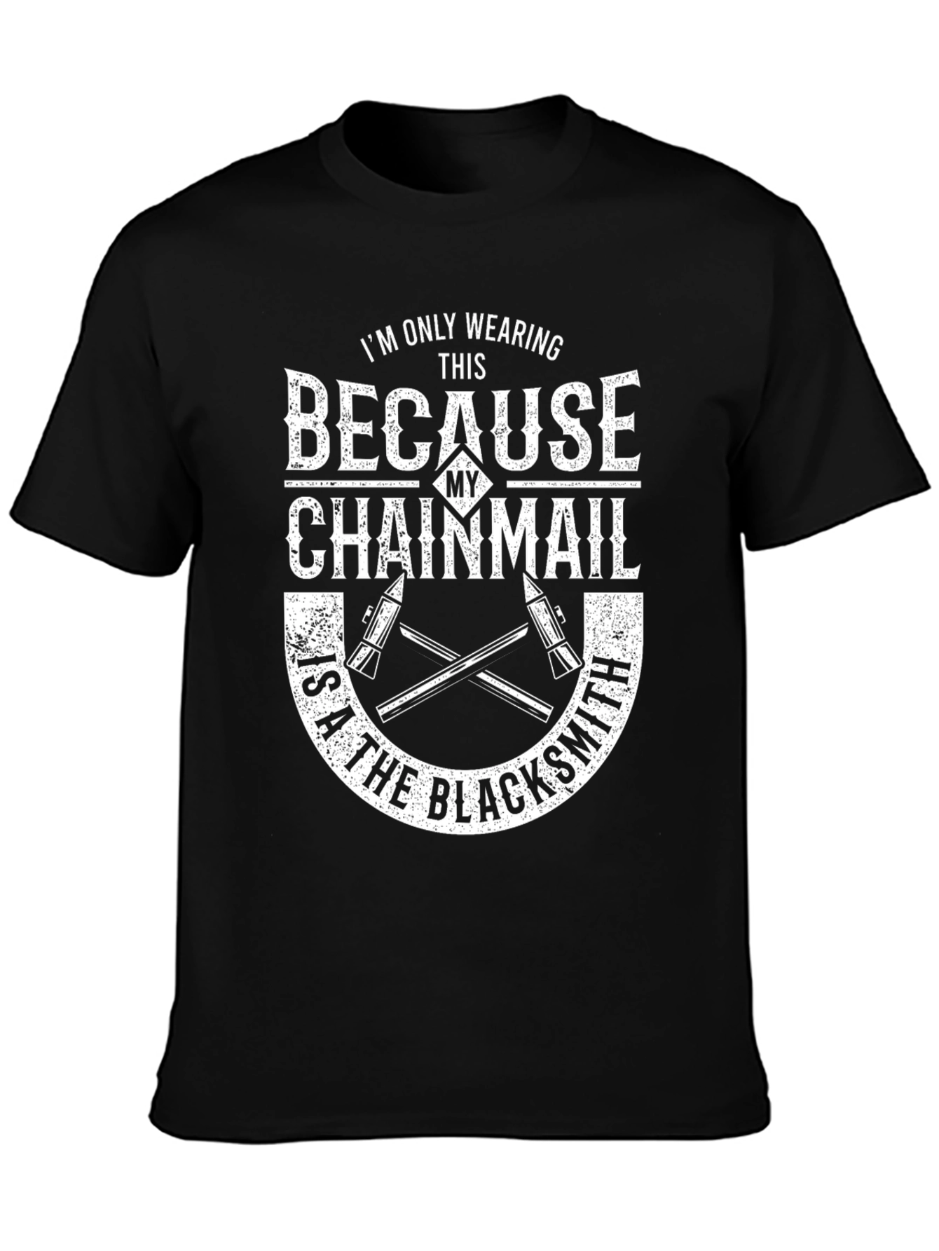 Black Blacksmith Chainmail Graphic Tee view 3