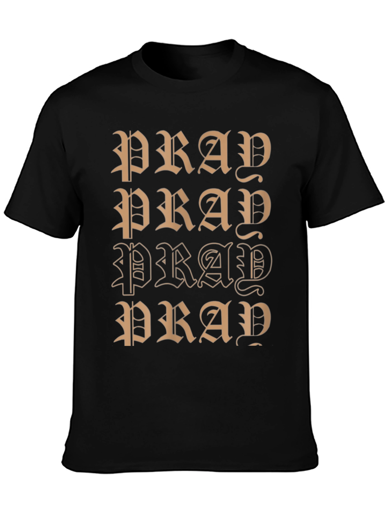 Black Pray Graphic Black T-Shirt view 3